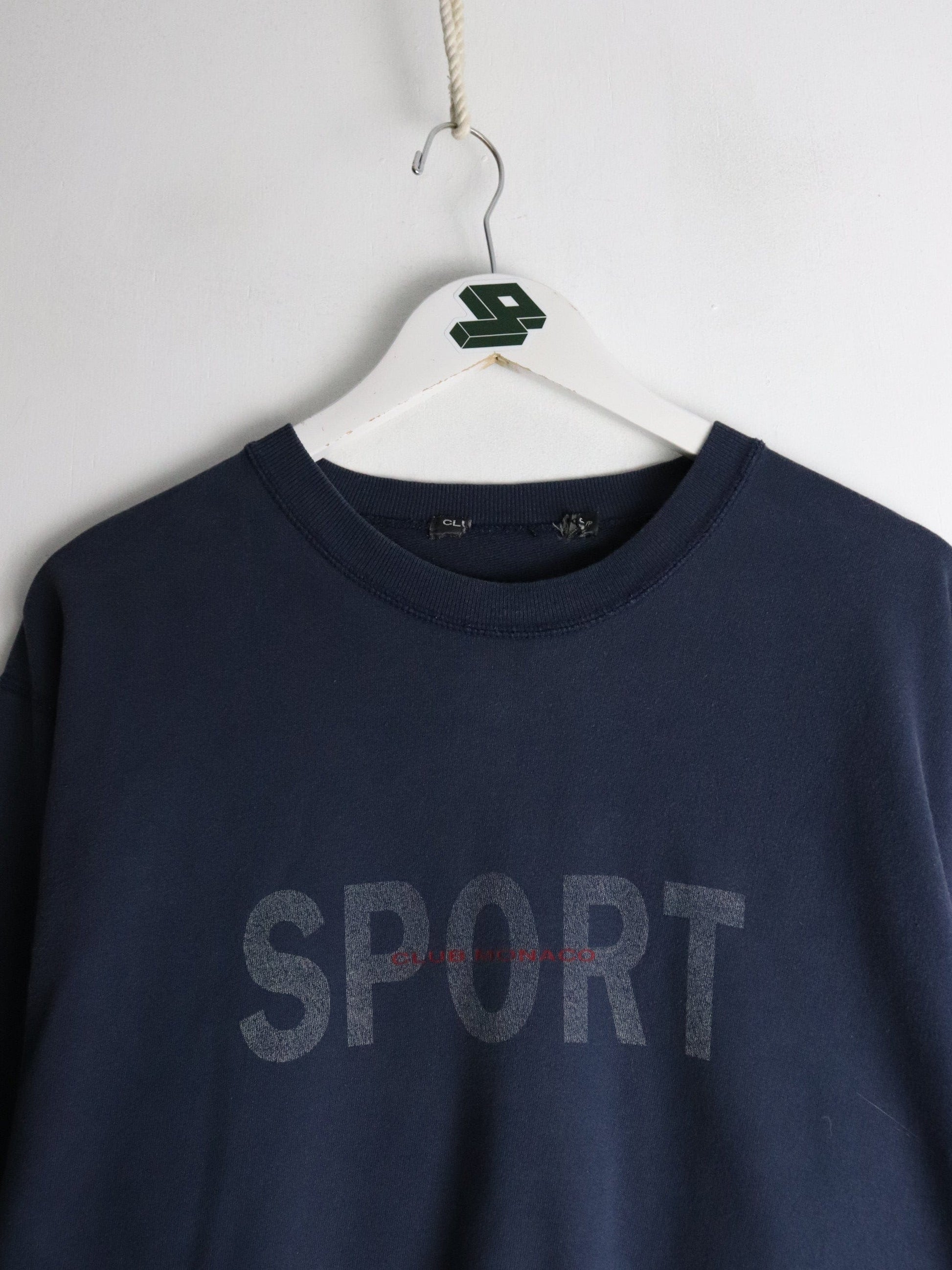Club Monaco Sport Sweatshirt Mens Small Blue Lightweight