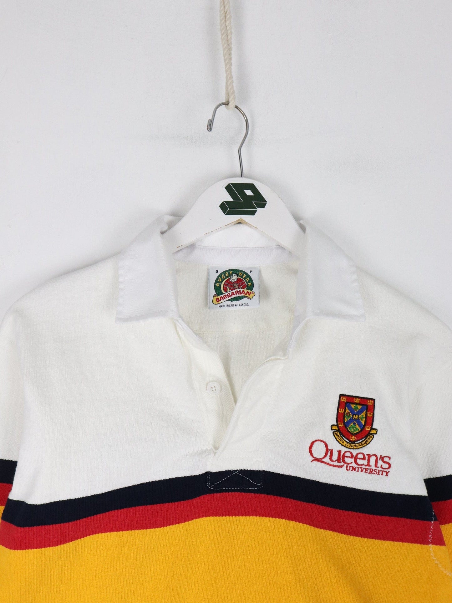 Collegiate Button Up Shirts Queen's University Shirt Mens Small White College Rugby