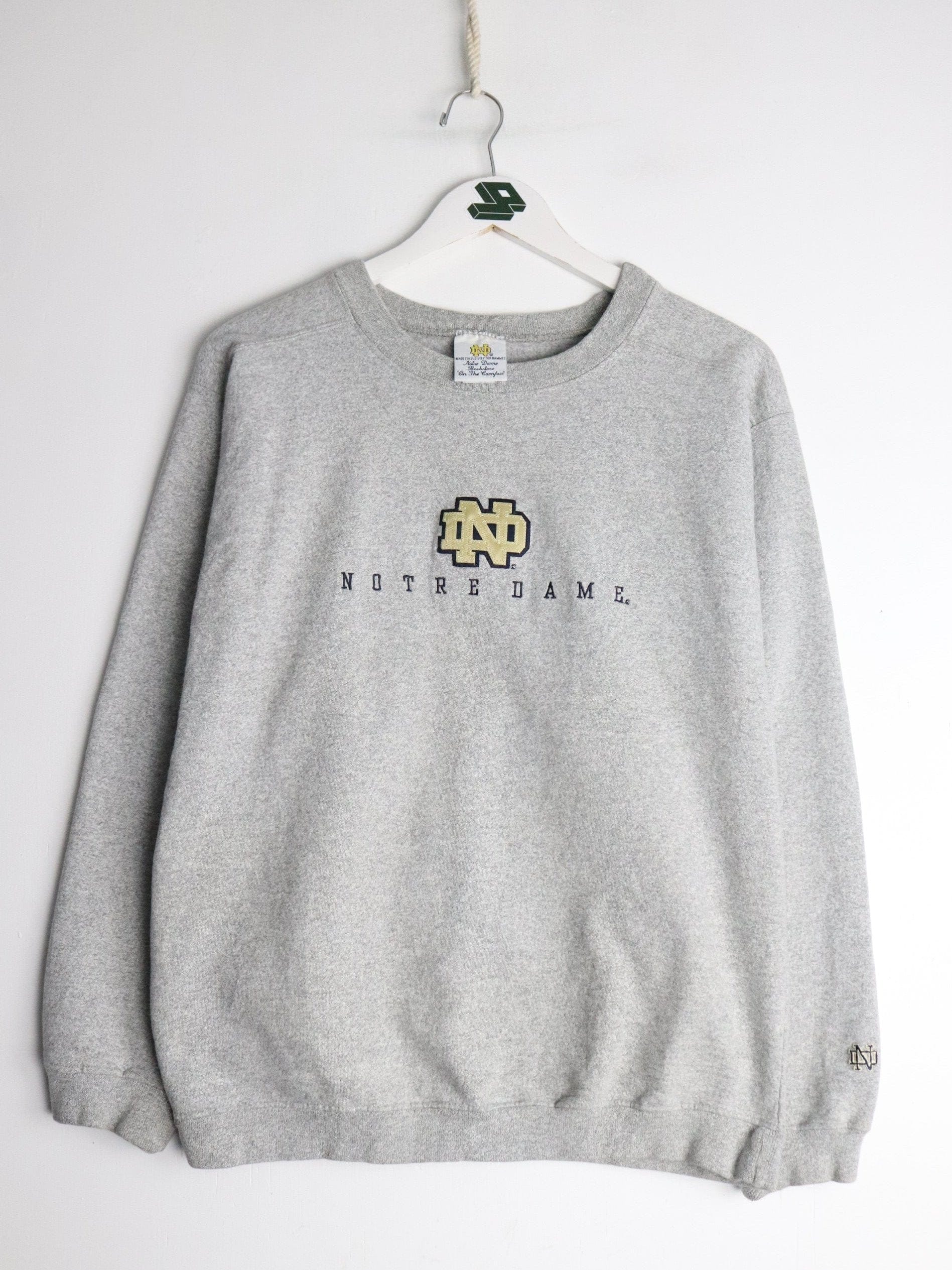 Collegiate Sweatshirts & Hoodies Notre Dame Fighting Irish Sweatshirt Mens Small Grey College