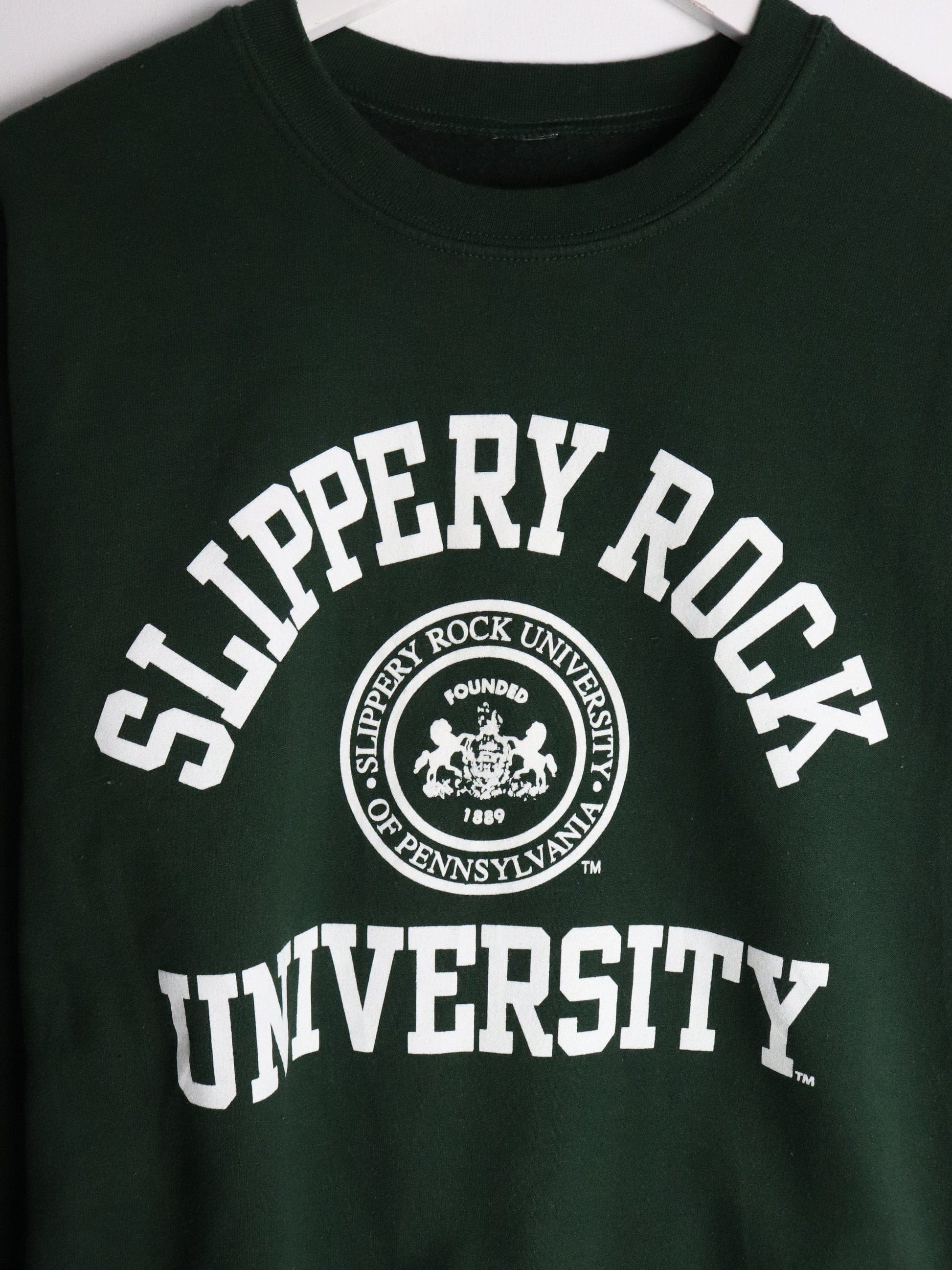 Collegiate Sweatshirts & Hoodies Slippery Rock University Sweatshirt Mens Small Green College