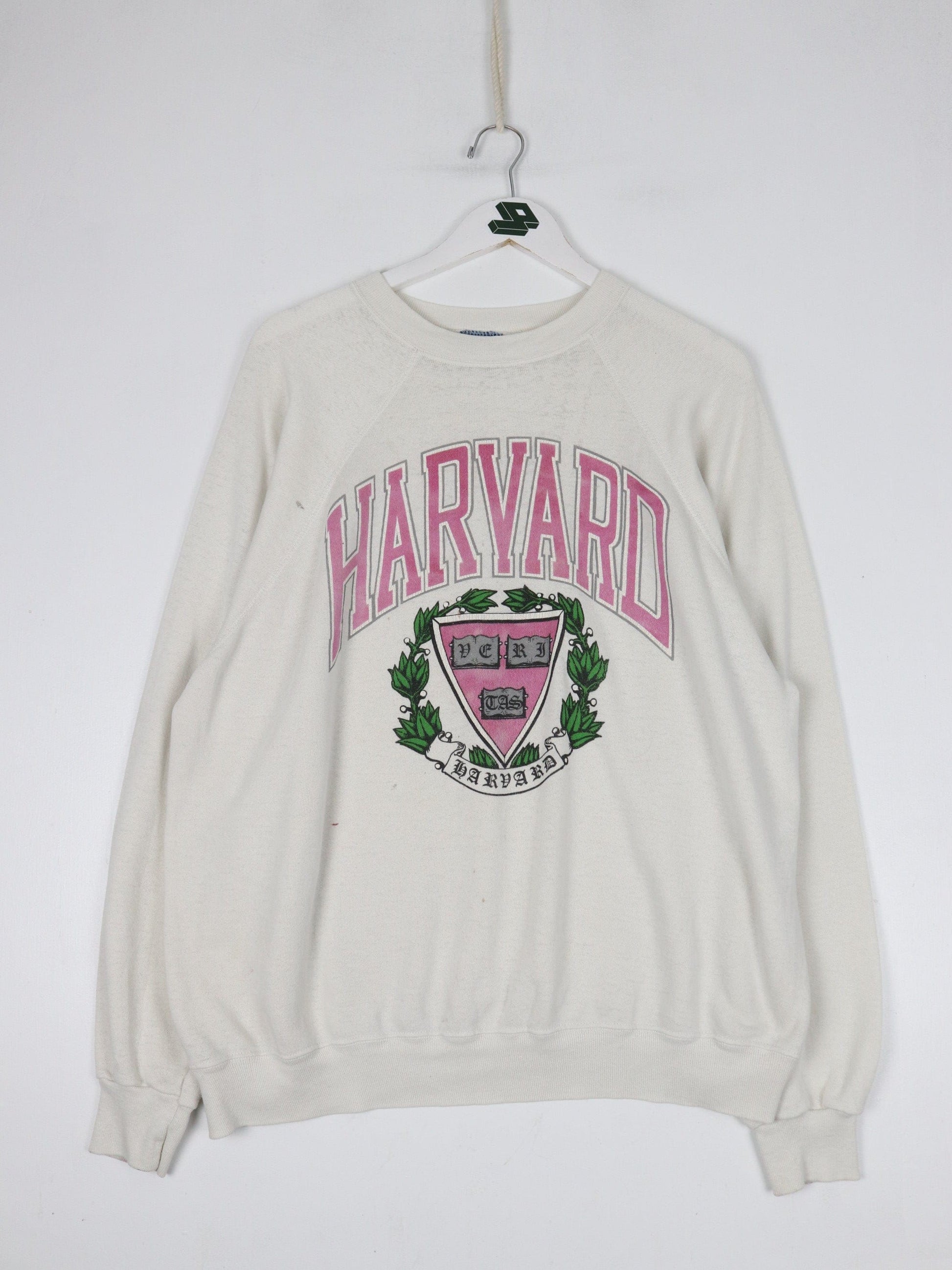 Collegiate Sweatshirts & Hoodies Vintage Harvard University Sweatshirt Mens Large White College