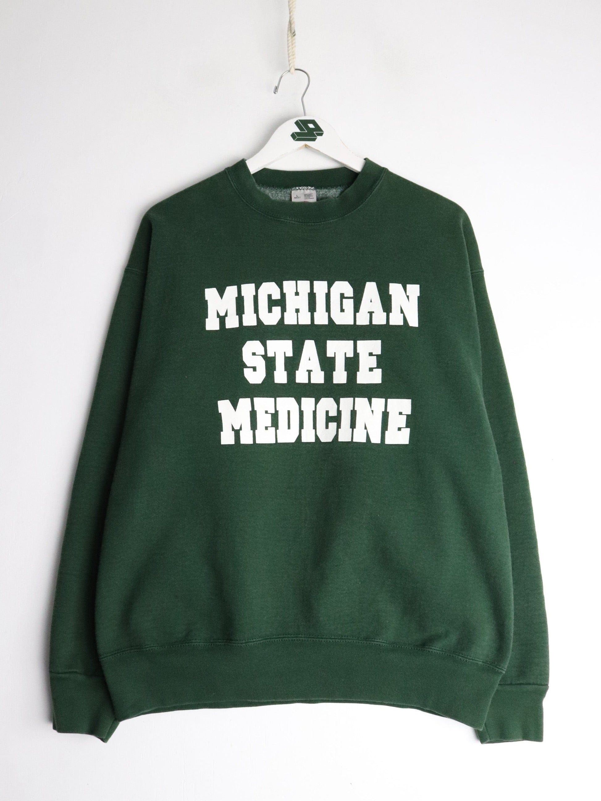 Collegiate Sweatshirts & Hoodies Vintage Michigan State Medicine Sweatshirt Mens Large Green