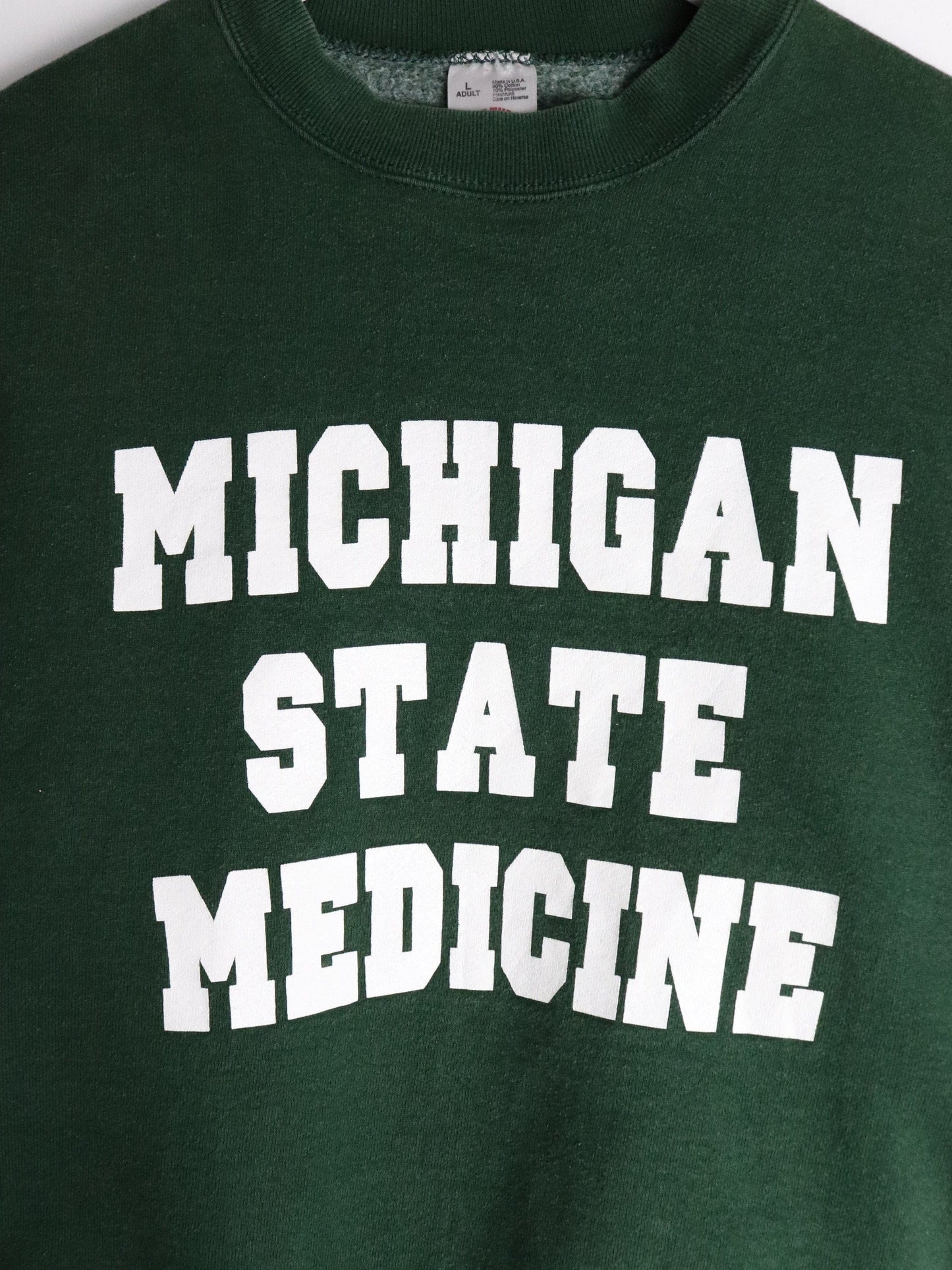 Collegiate Sweatshirts & Hoodies Vintage Michigan State Medicine Sweatshirt Mens Large Green