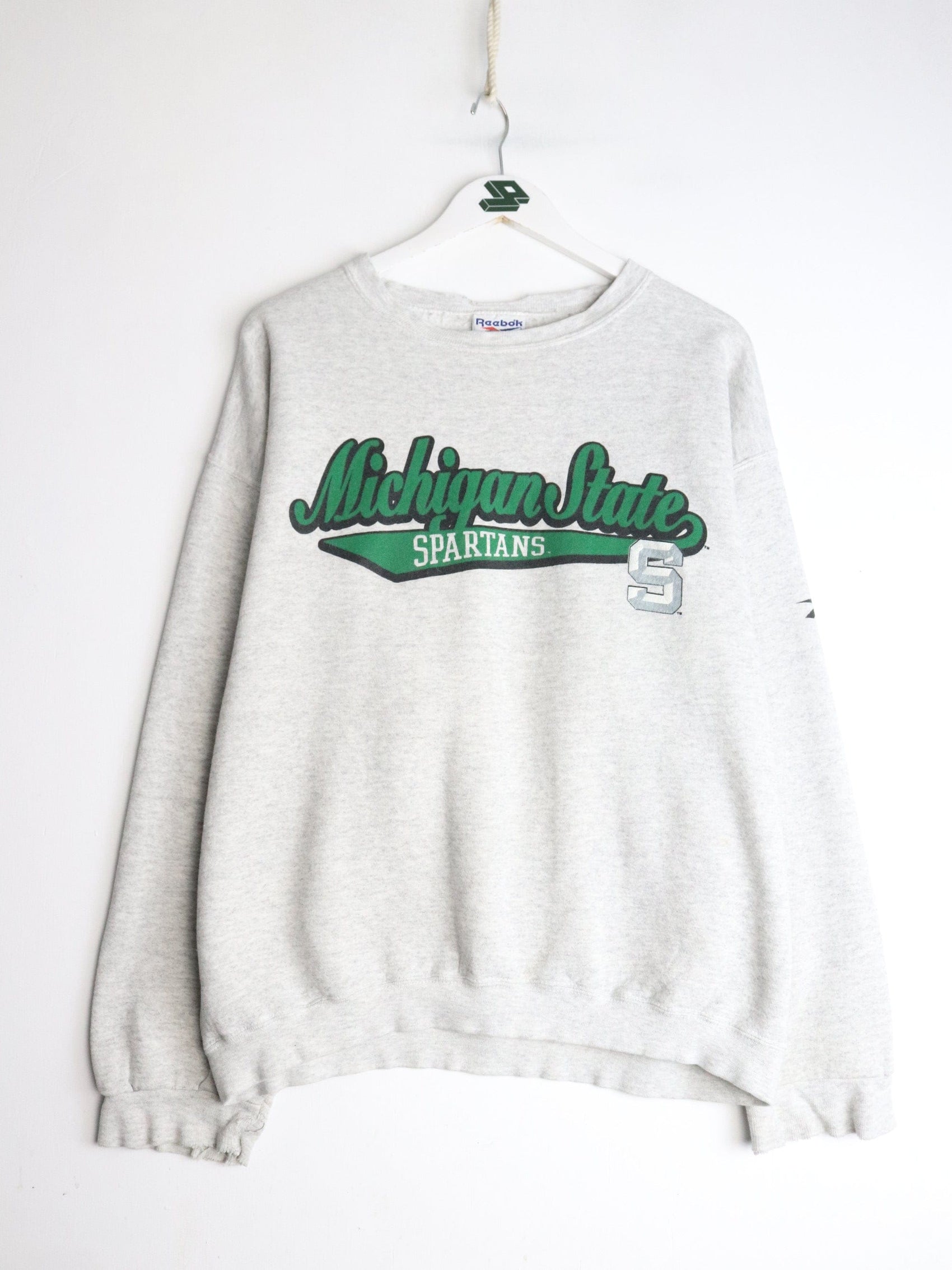 Collegiate Sweatshirts & Hoodies Vintage Michigan State Spartans Sweatshirt Mens Large Grey