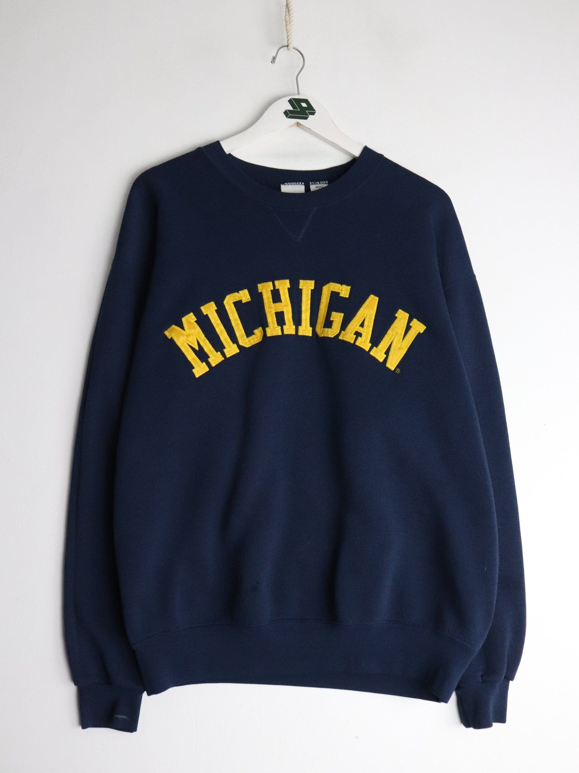 Collegiate Sweatshirts & Hoodies Vintage Michigan Wolverines Sweatshirt Mens Large Blue College