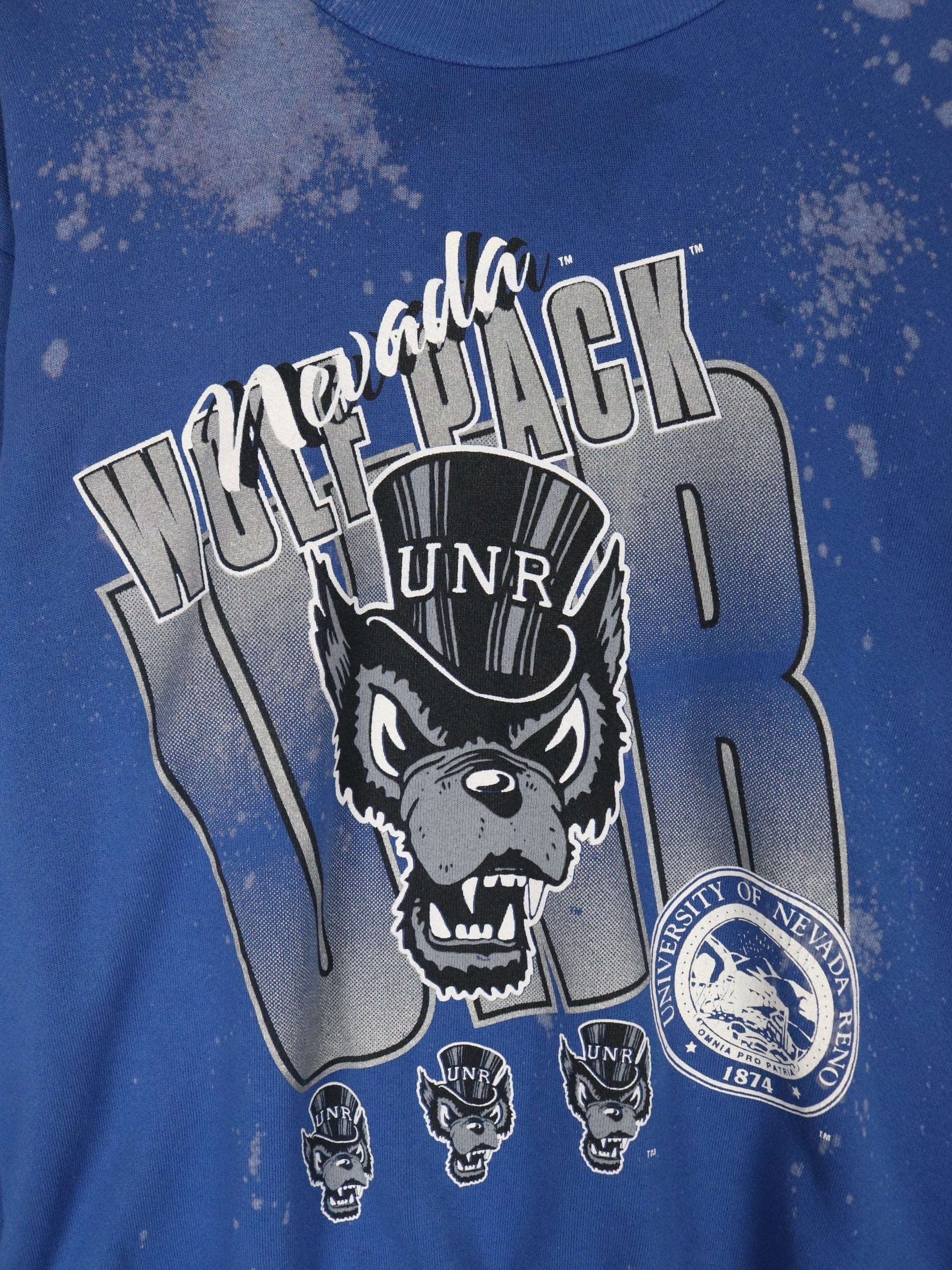 Collegiate Sweatshirts & Hoodies Vintage Nevada Wolf Pack Sweatshirt Mens Large Blue 90s College