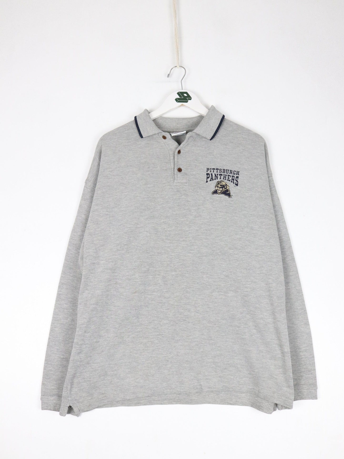 Collegiate Sweatshirts & Hoodies Vintage Pittsburgh Panthers Sweatshirt Mens Large Grey Collar College
