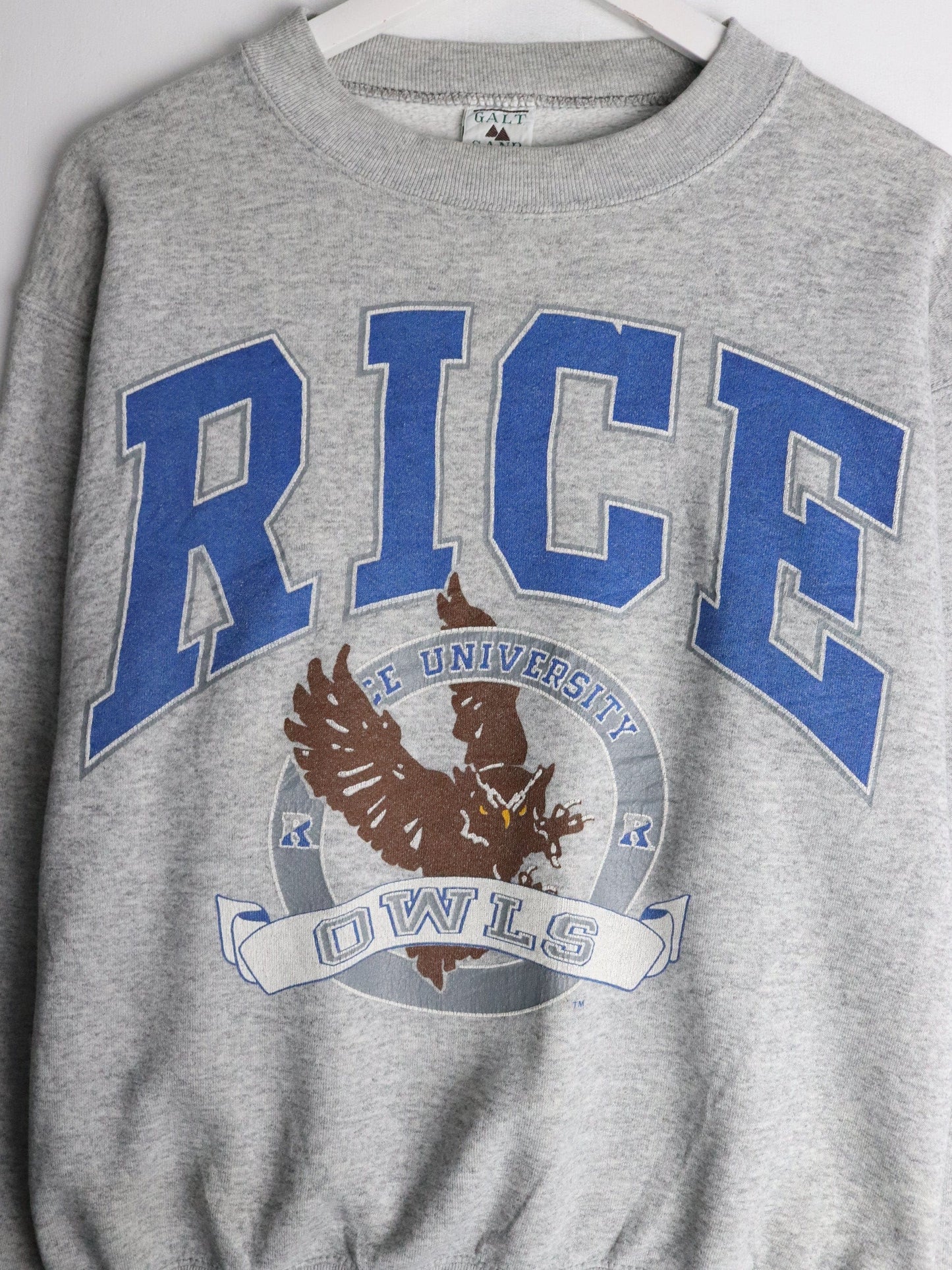 Collegiate Sweatshirts & Hoodies Vintage Rice University Sweatshirt Mens Medium Grey College