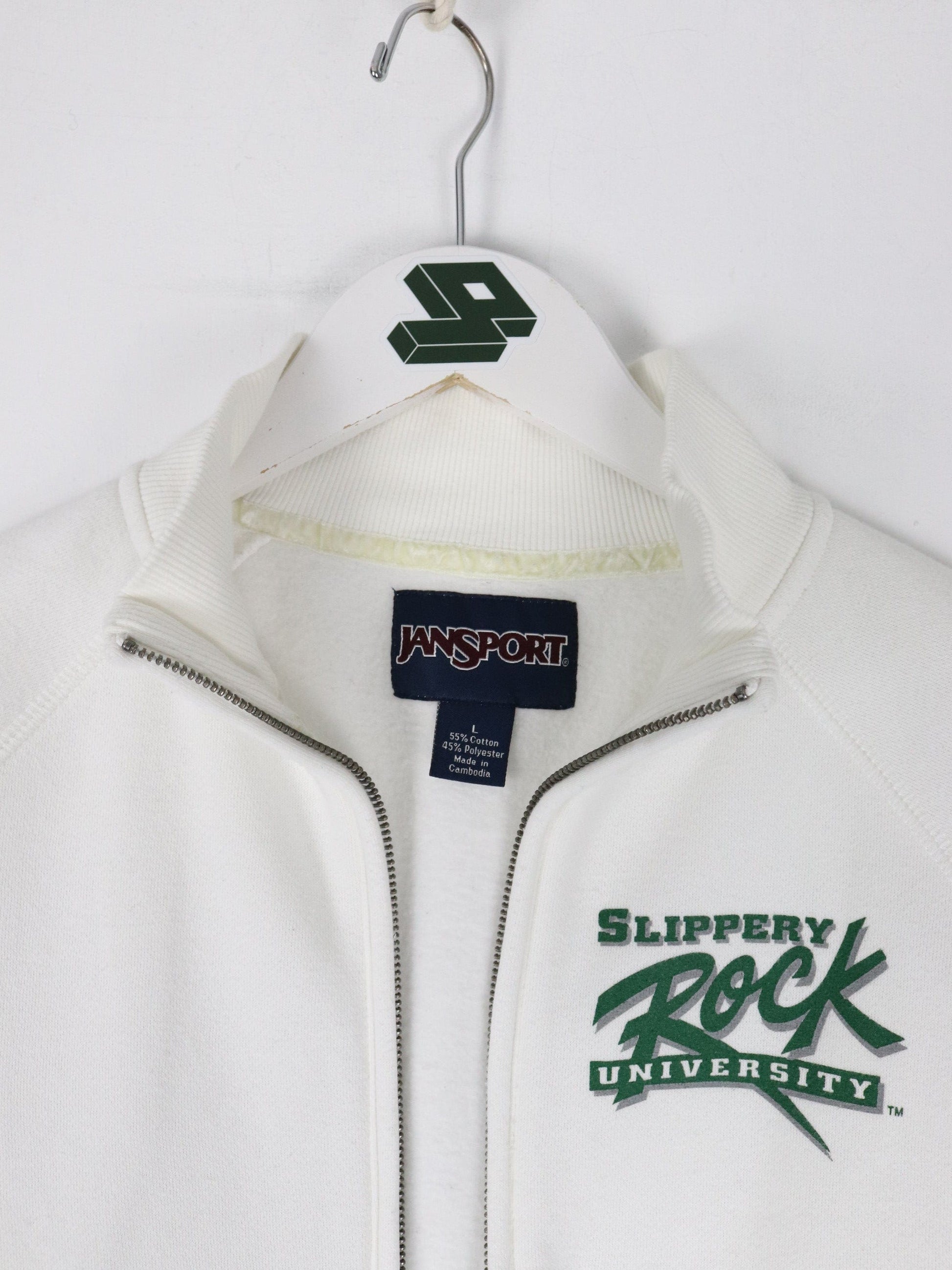 Collegiate Sweatshirts & Hoodies Vintage Slippery Rock University Sweatshirt Womens Large White College Half Zip