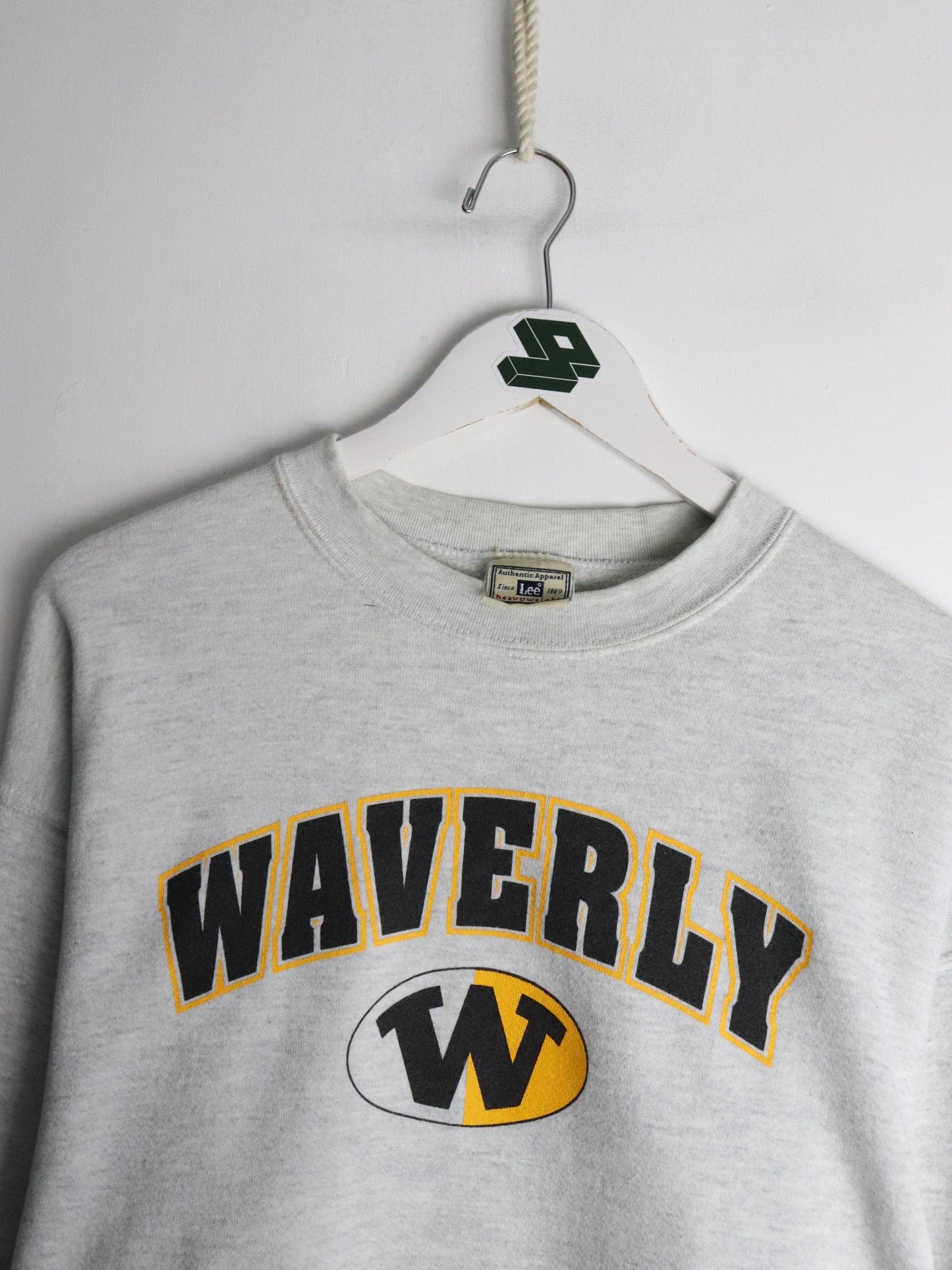 Collegiate Sweatshirts & Hoodies Vintage Waverly College Sweatshirt Mens Large Grey