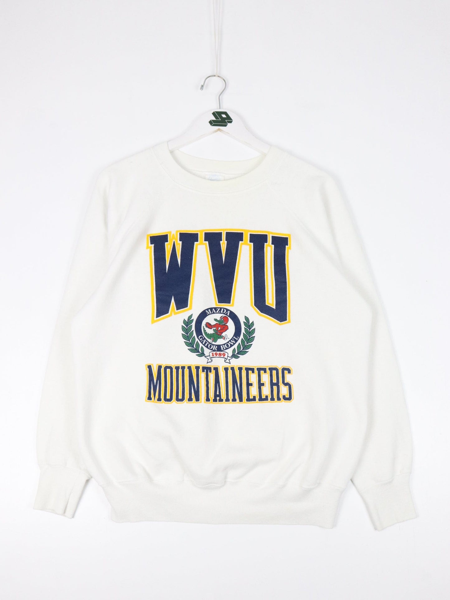 Collegiate Sweatshirts & Hoodies Vintage West Virginia Mountaineers Sweatshirt Fits Mens M White College