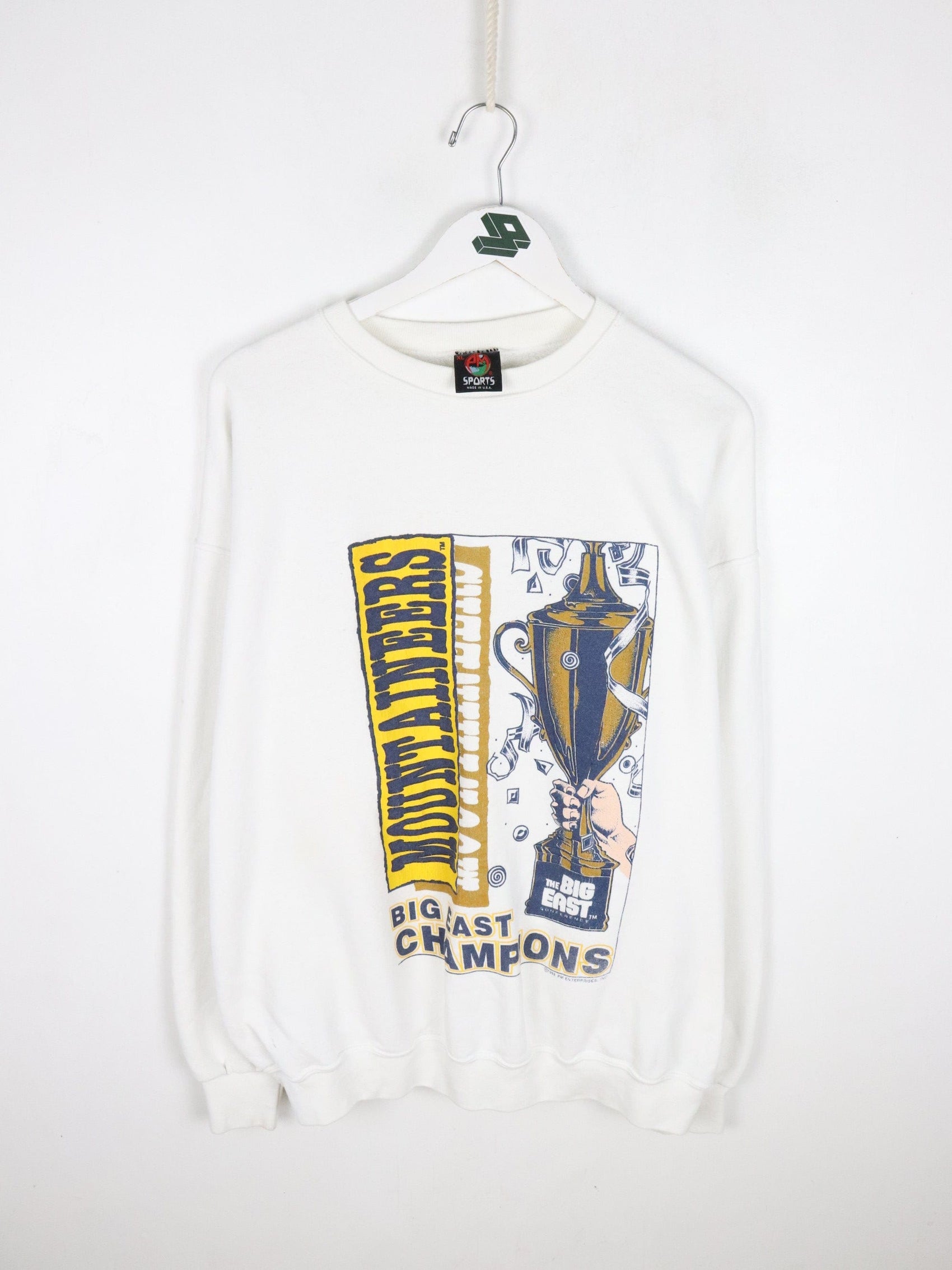 Collegiate Sweatshirts & Hoodies Vintage West Virginia Mountaineers Sweatshirt Mens XL White