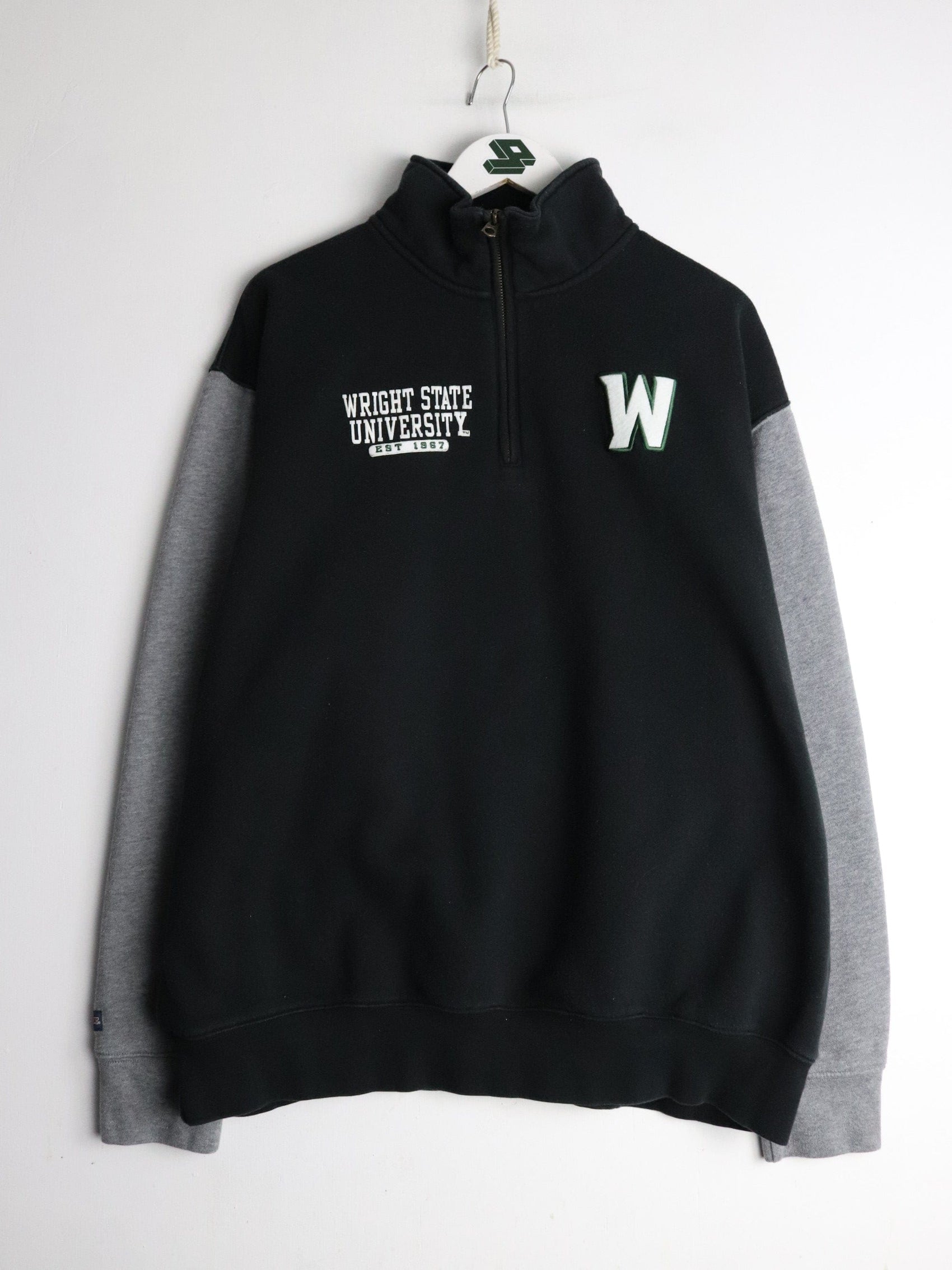 Collegiate Sweatshirts & Hoodies Wright State University Sweatshirt Mens 2XL Black Quarter Zip