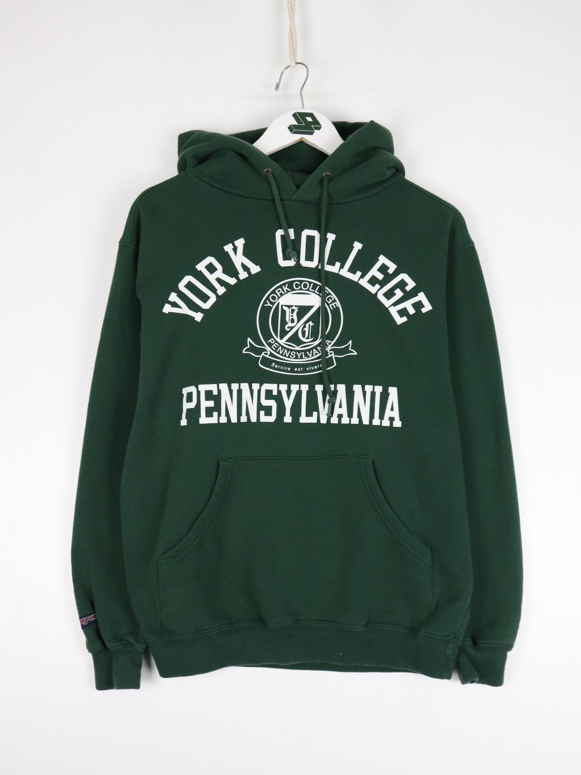 York College Pennsylvania Sweatshirt Mens Small Green Hoodie