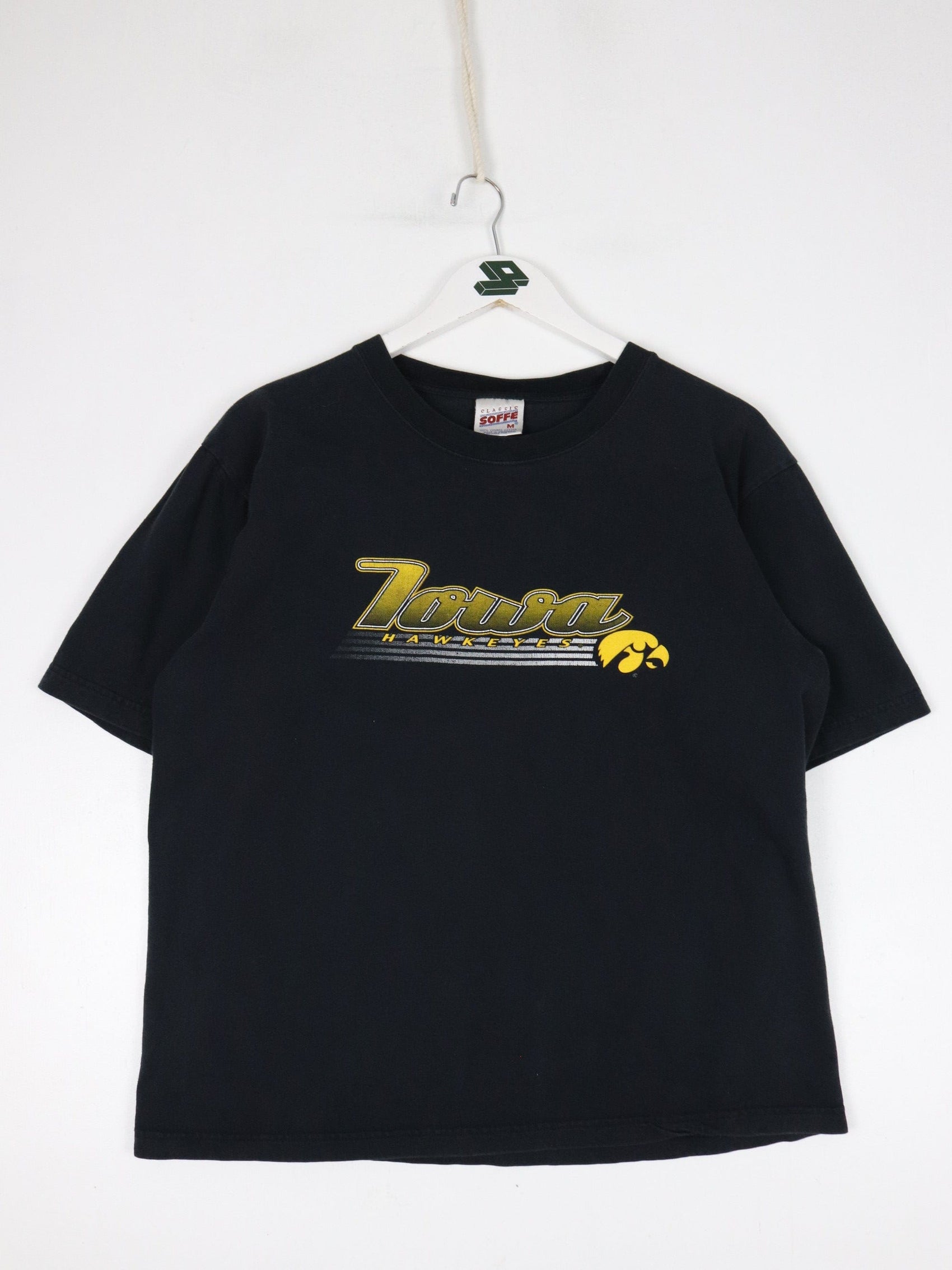 Collegiate T-Shirts & Tank Tops Vintage Iowa Hawkeyes T Shirt Adult Medium Cropped Black 90s College