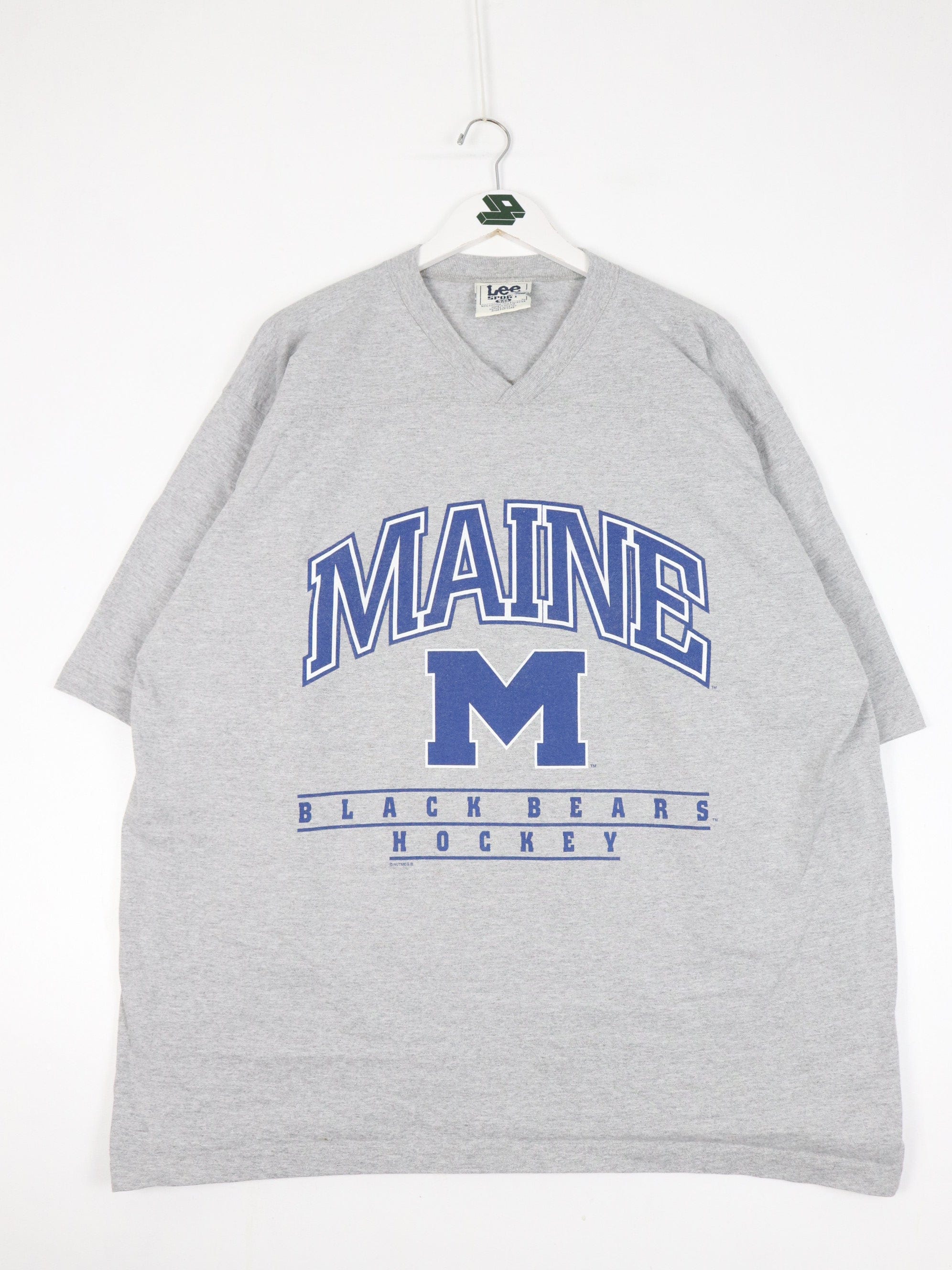 Vintage Maine Black Bears T Shirt Mens 2XL Grey College Hockey V