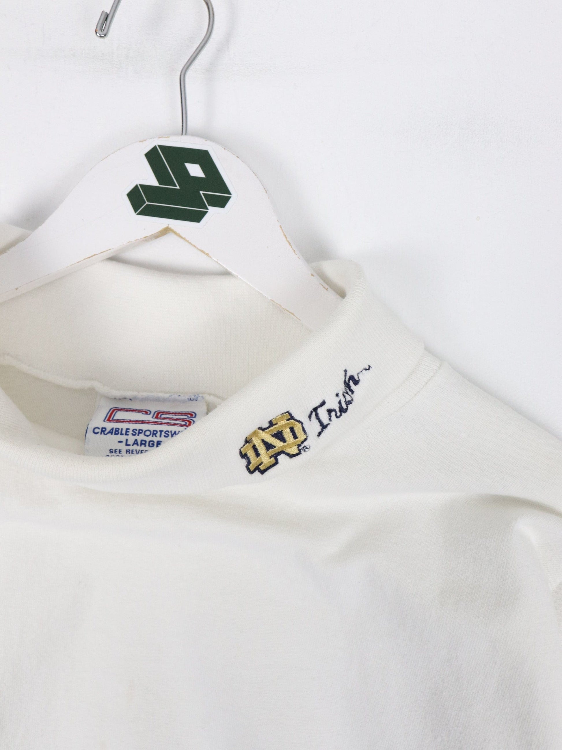 Collegiate T-Shirts & Tank Tops Vintage Notre Dame Fighting Irish T Shirt Mens Large White Turtle Neck College