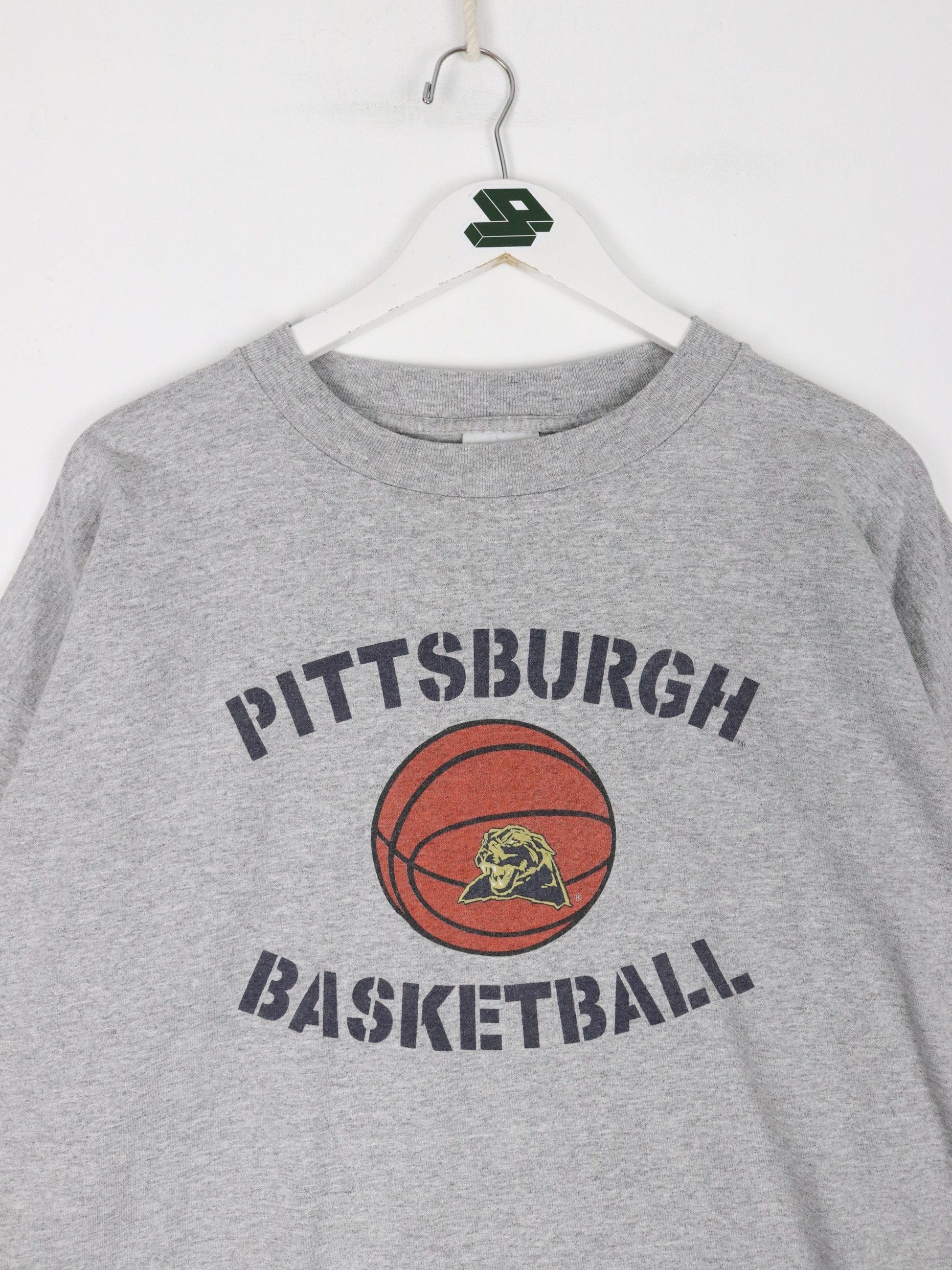 Collegiate T-Shirts & Tank Tops Vintage Pittsburgh Panthers T Shirt Mens 2XL Grey College Basketball