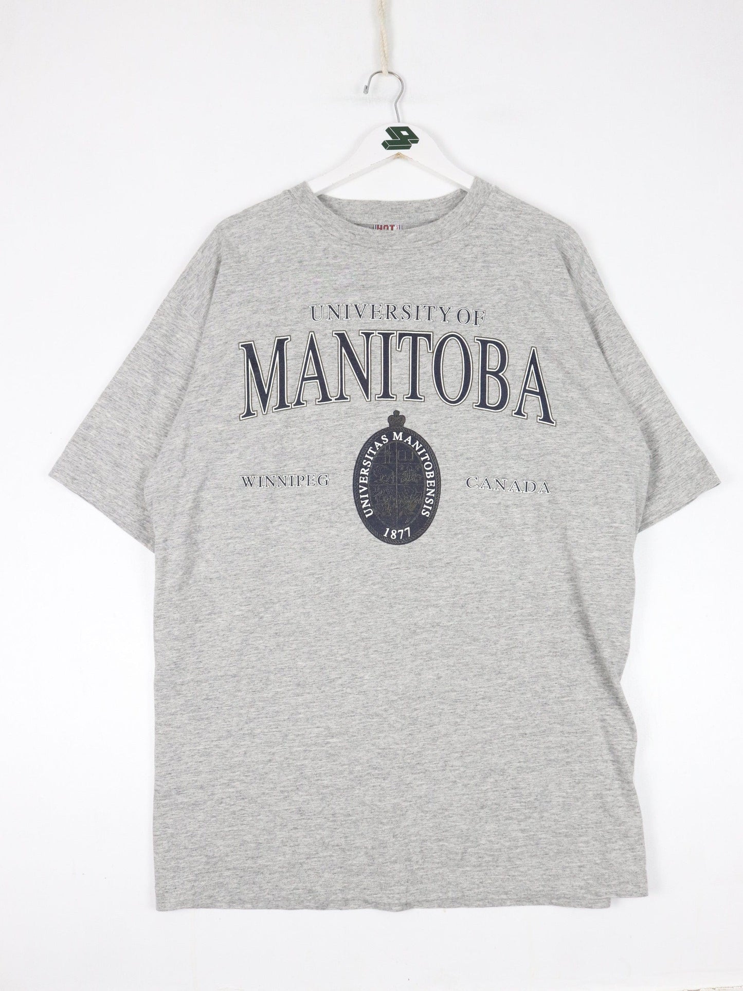 Collegiate T-Shirts & Tank Tops Vintage University of Manitoba T Shirt Mens XL Grey College