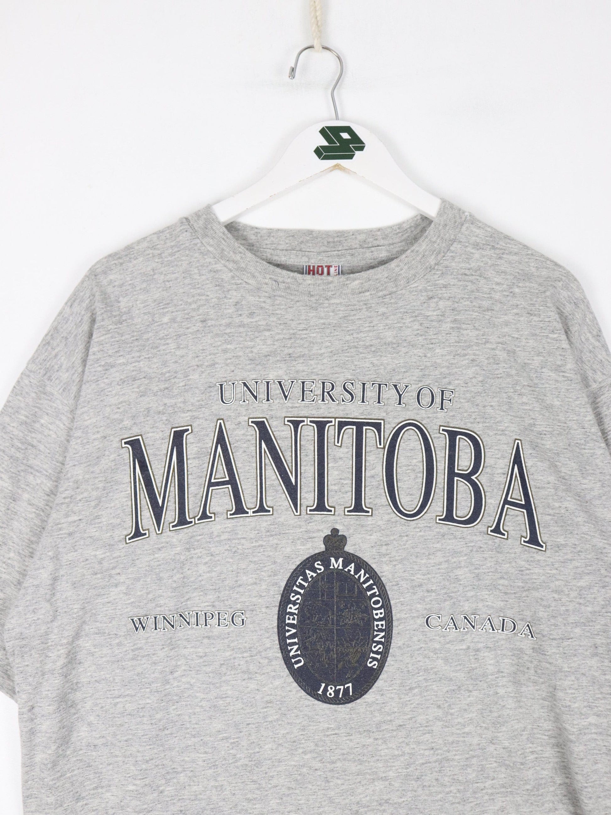 Collegiate T-Shirts & Tank Tops Vintage University of Manitoba T Shirt Mens XL Grey College