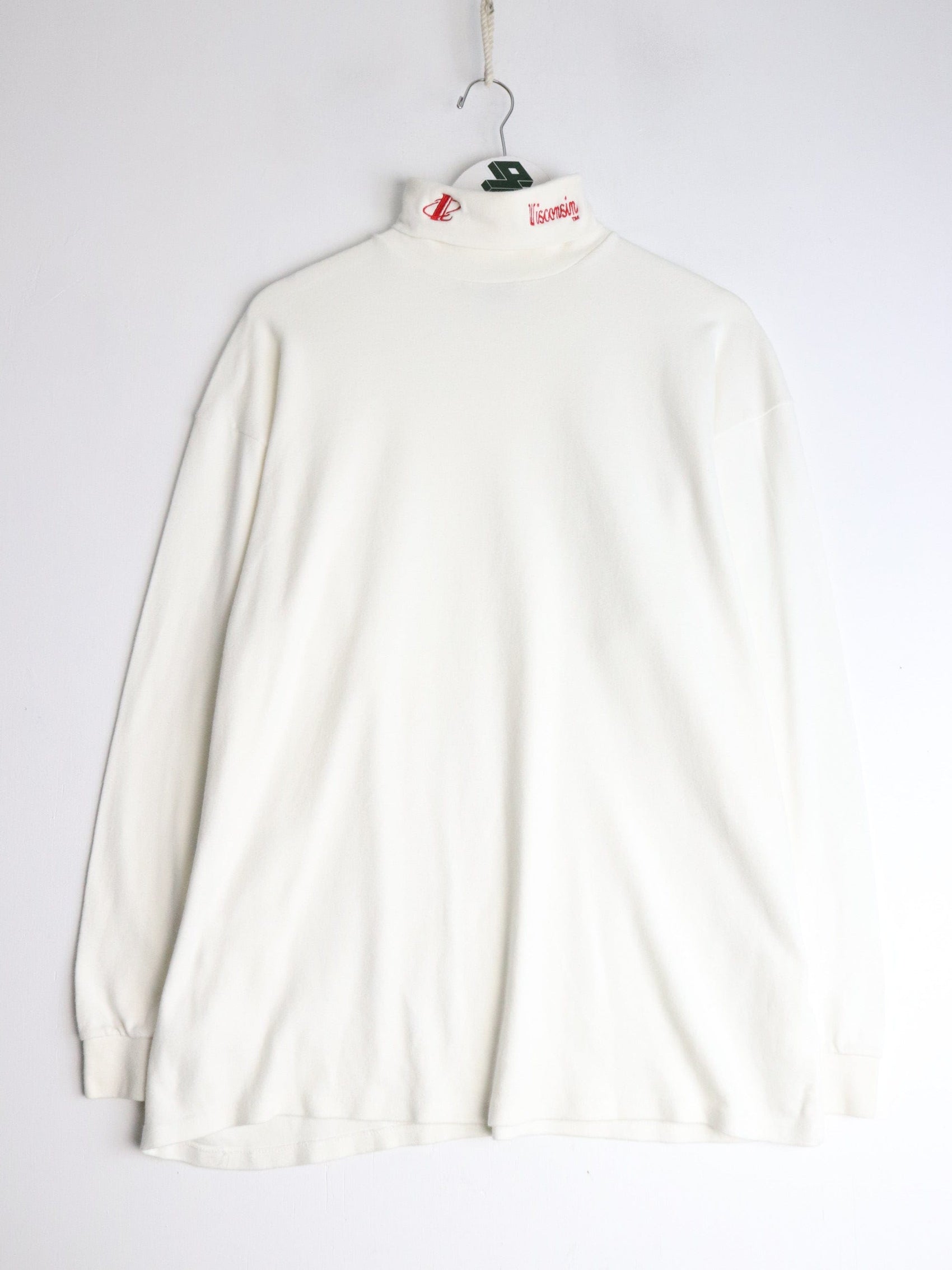 Collegiate T-Shirts & Tank Tops Vintage Wisconsin Badgers T Shirt Mens Large White Turtle Neck