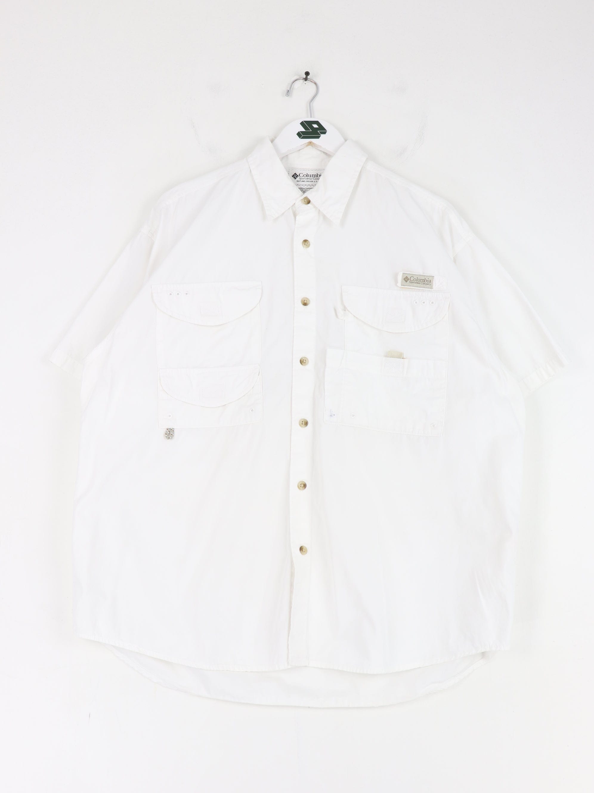 Vintage Columbia Shirt Mens Medium White Fishing Button Up Outdoors –  Proper Vintage