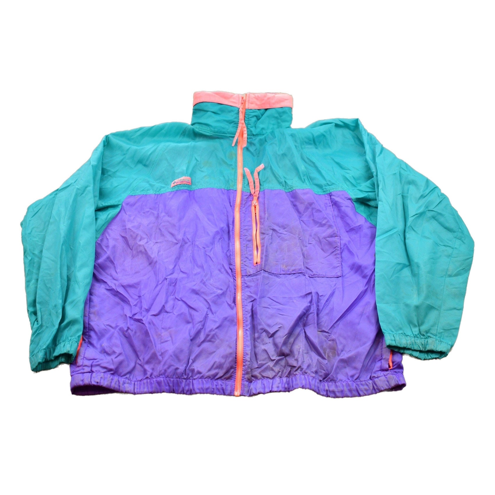 Columbia Clothing > Gender Neutral Adult Clothing > Jackets & Coats Vintage 1990s Columbia Color Block Windbreaker Jacket Men's XL