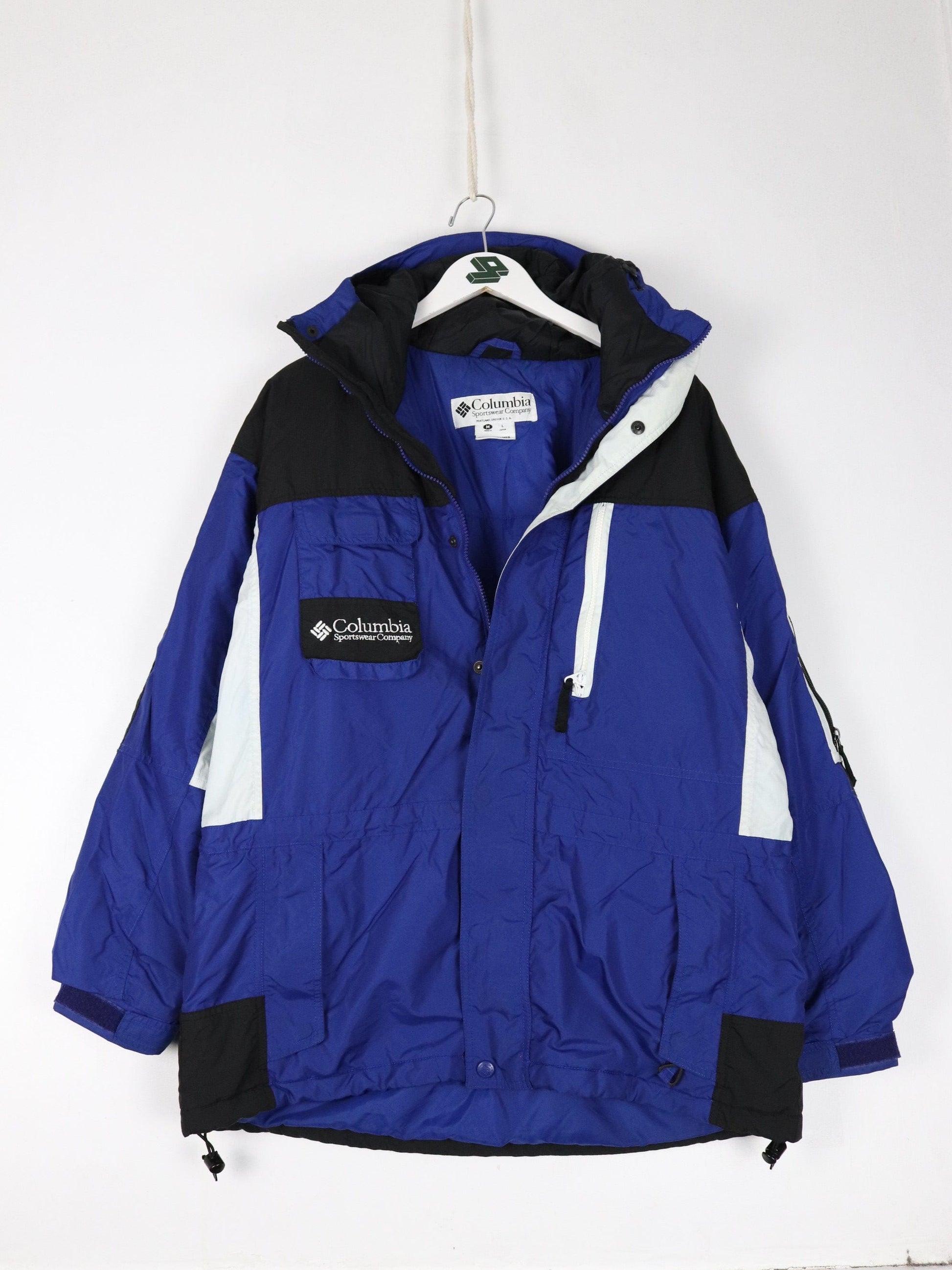 Columbia Jacket Mens Medium Blue Hooded Ski Coat – Proper Vintage