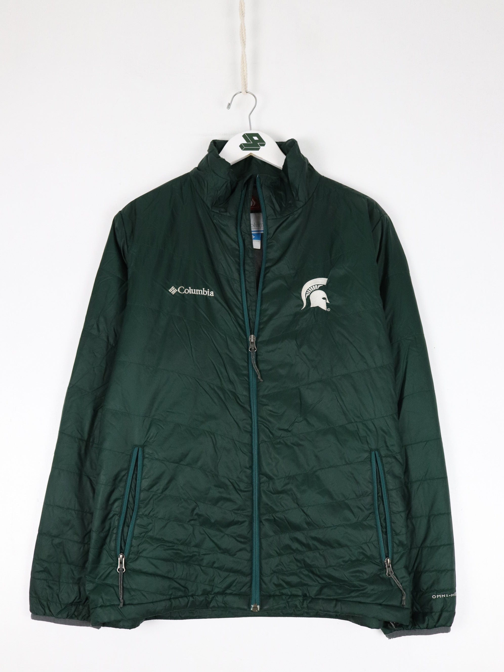 Columbia Jacket Mens Medium Green Michigan State College Coat