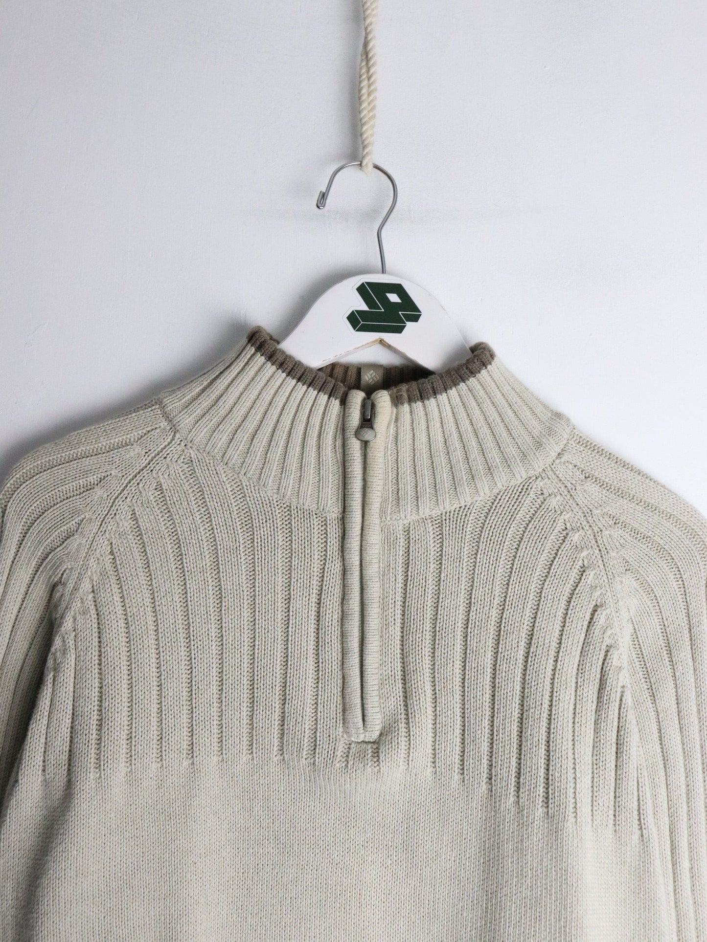 Columbia Knitwear Columbia Sweater Mens Medium Beige Knit