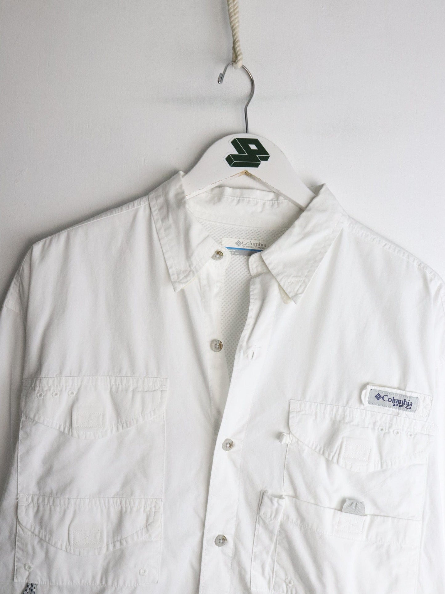 Columbia Shirt Mens Medium White PFG Fishing Button Up from propervintagecanada