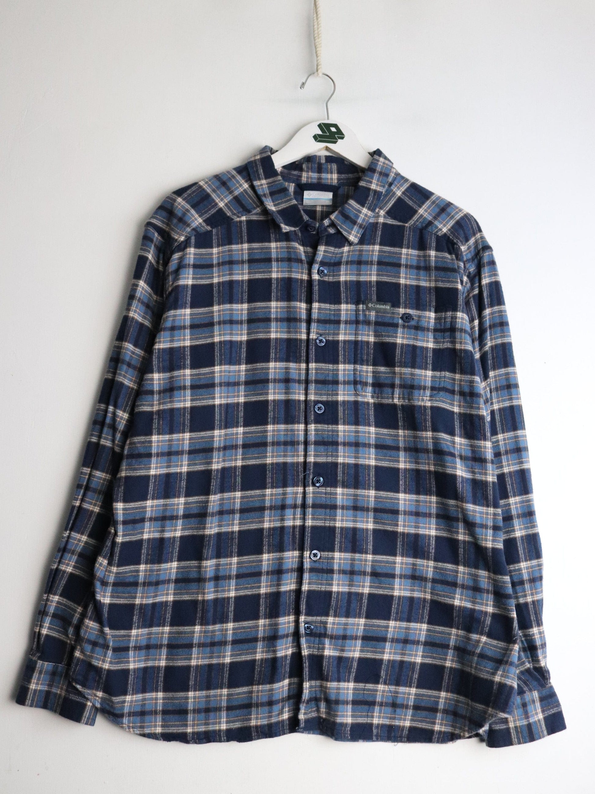 Columbia Shirt Mens XL Blue Button Up Flannel from propervintagecanada