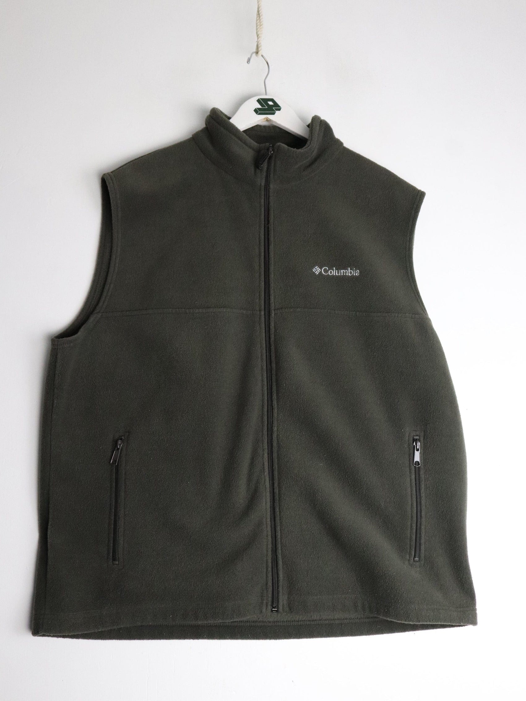 Columbia Sweater Mens XL Green Fleece Vest