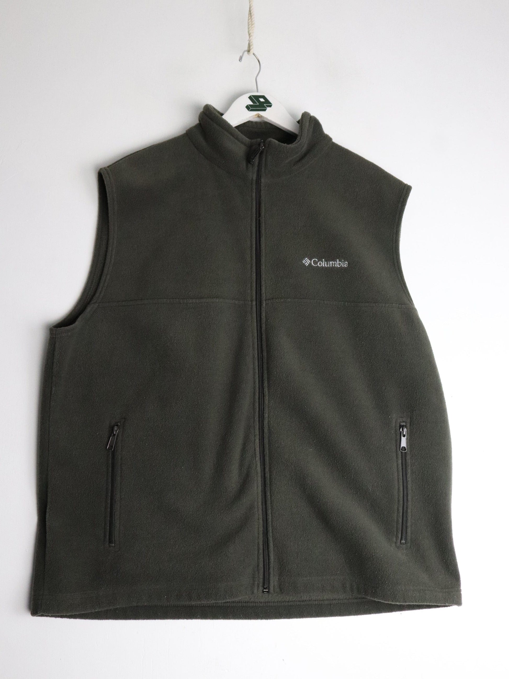 Columbia Sweater Mens XL Green Fleece Vest