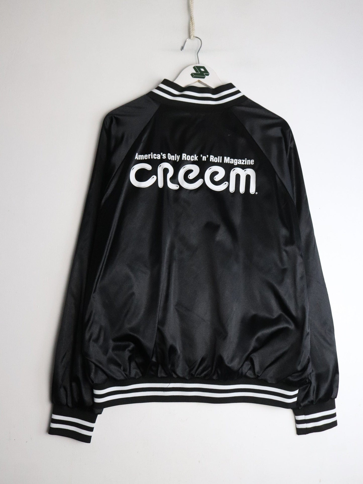 Creem Magazine Jacket Mens XL Black Satin from propervintagecanada