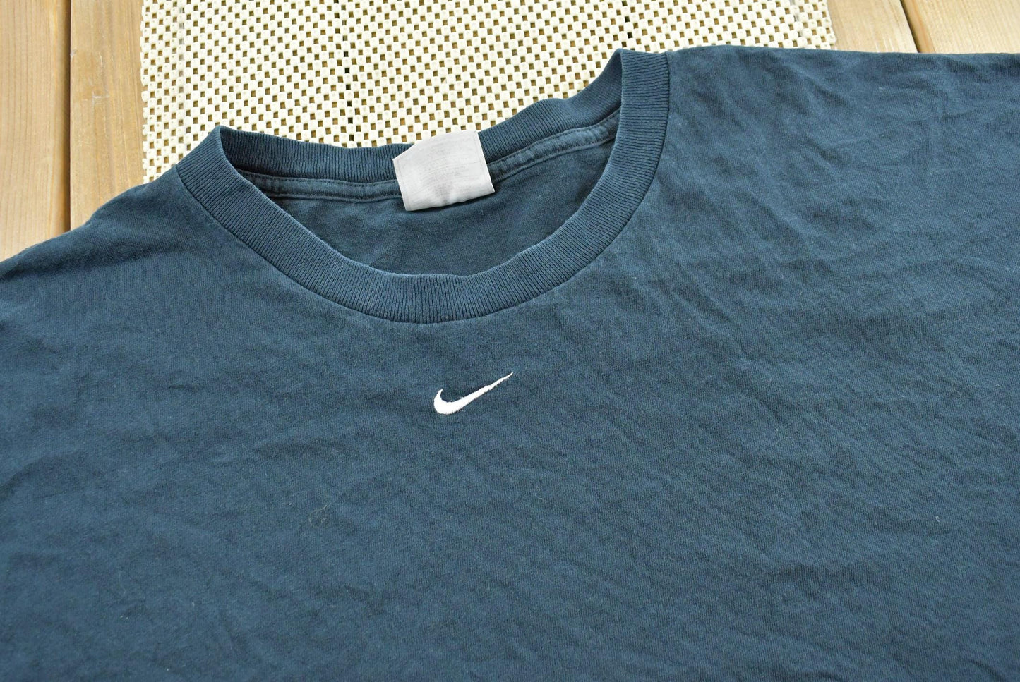 Vintage 1990s Nike Middle Swoosh Center Check Long Sleeve T-Shirt Men's 2XL