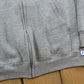 Vintage 1990s Russell Full Zip Blank Grey Hoodie Sweatshirt Men's L