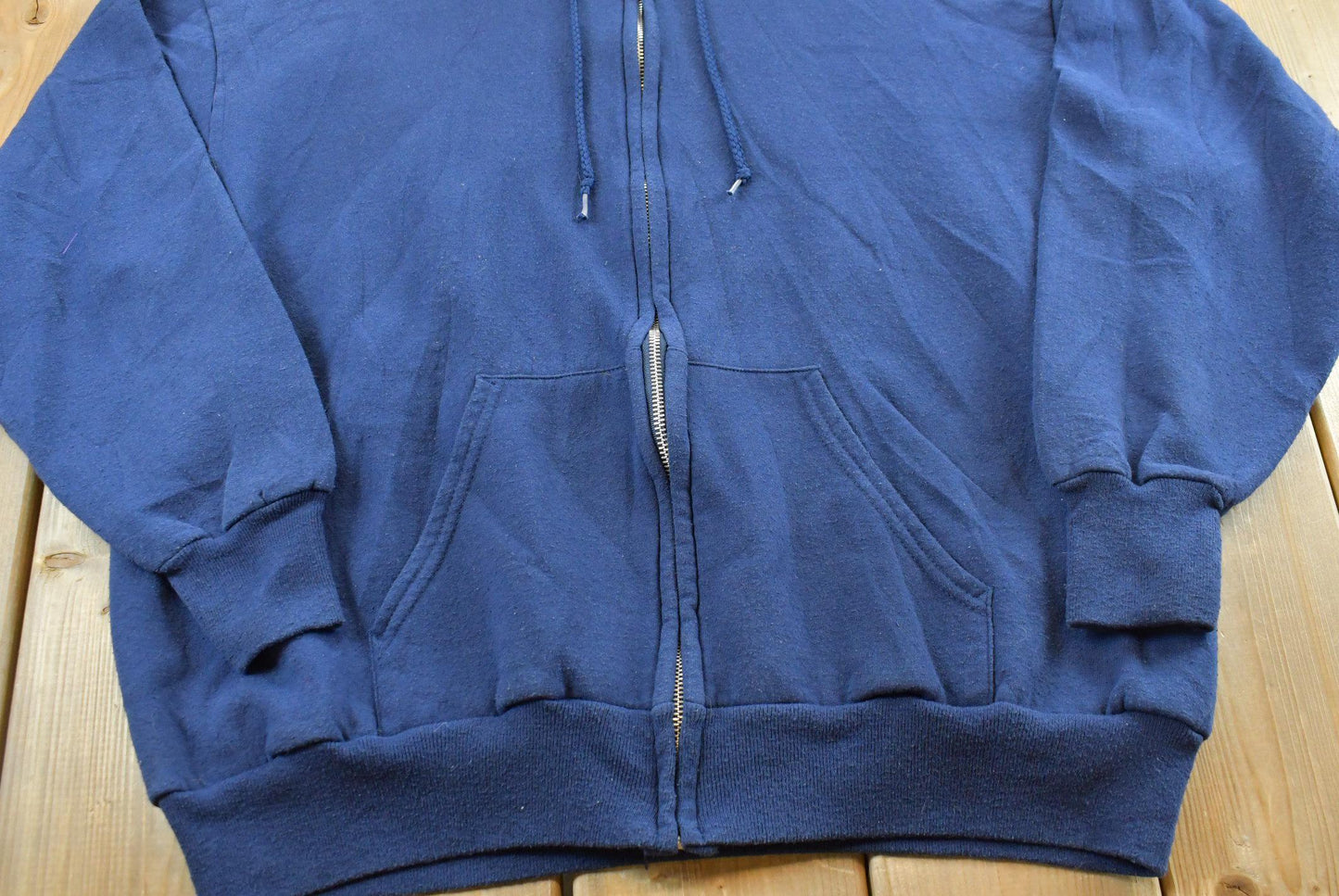 Vintage 1990s Hanes Her Way Blue Zip Up Hoodie Mens XL