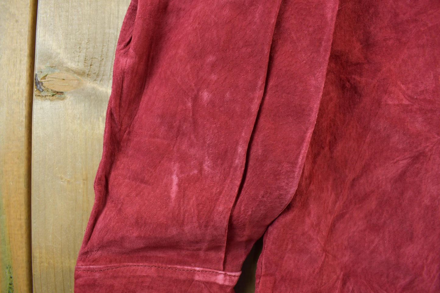 Vintage 1990s Style & Co Suede Leather Button Up Shirt Men's Medium