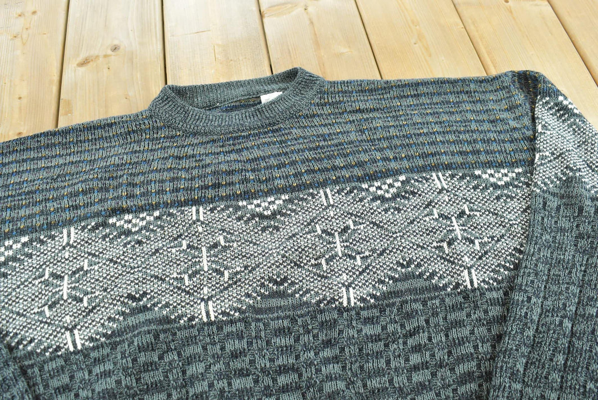 Vintage 1990s Acrylic Knit Crewneck Sweater Men's M