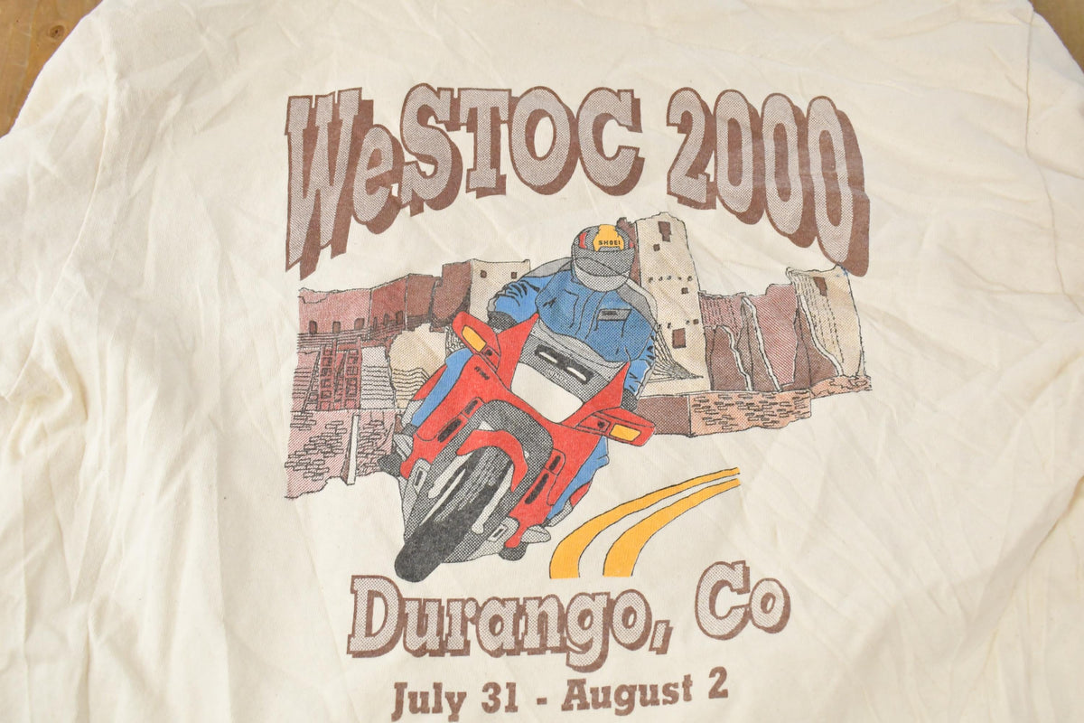 Vintage 2000s WeSTOC 2000 Road Bike Racing Long sleeve Graphic T-Shirt Men's Large