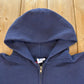 Vintage 1990s Russell Athletics Blank Navy Blue Full Zip Hoodie Sweatshirt Men's L