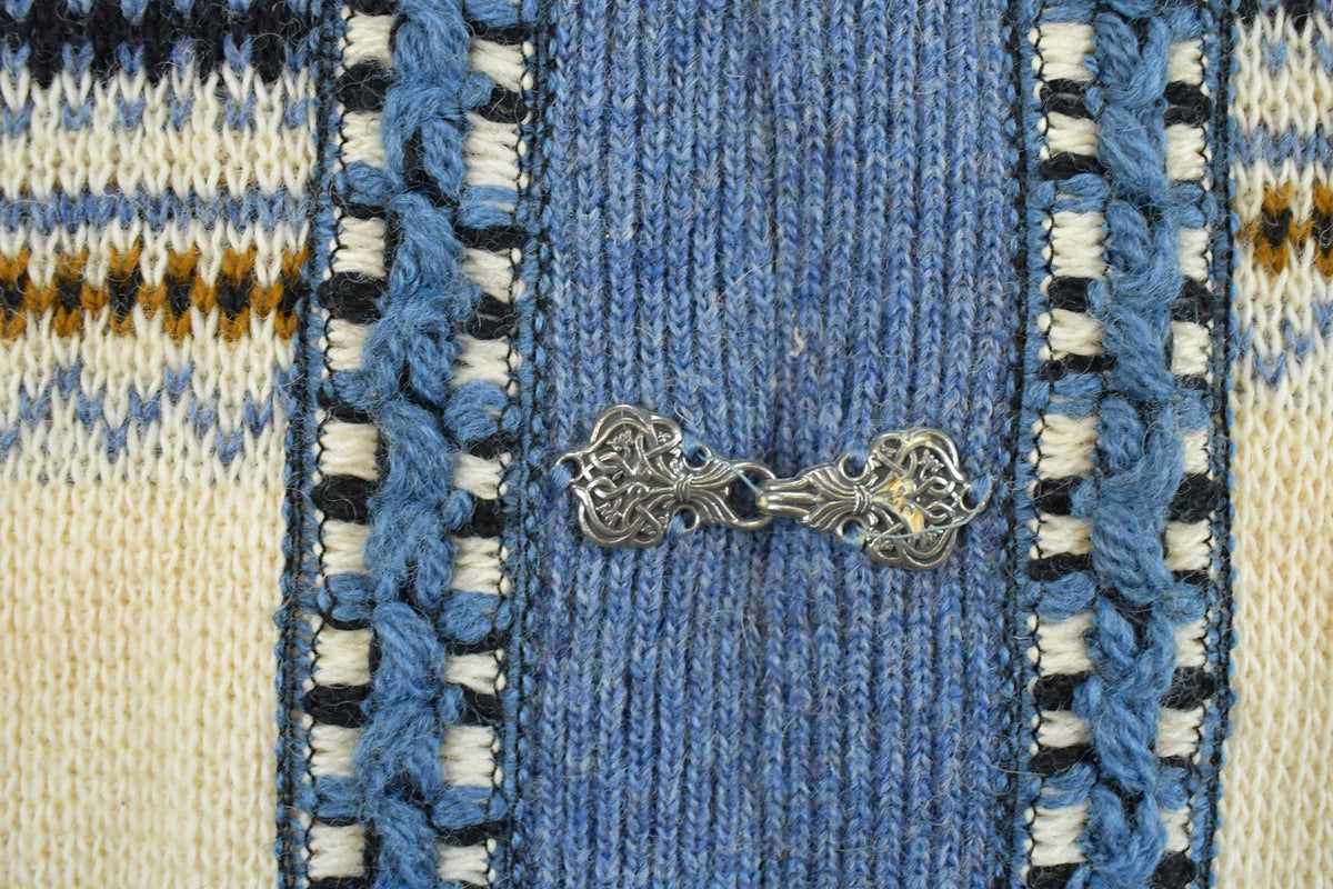 Vintage 1980s Norlander Wool Knit Cardigan Sweater Women's L / Vintage Cardigan / Button Up Cardigan / 80s Nordic Sweatshirt / Fair Isle