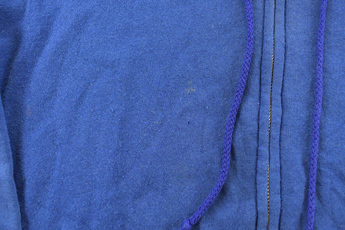 Vintage 1990s Sturdy Sweats Full Zip Up Blank Blue Hoodie Sweatshirt Men's L