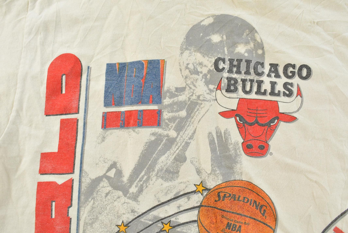 Vintage 1991 Chicago Bulls NBA Champs Salem Sportswear Graphic T-Shirt Men's Large