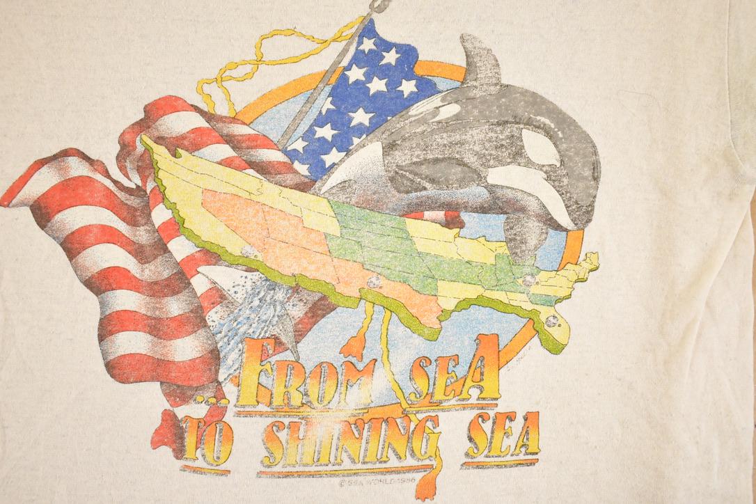 Vintage 80s Orca Graphic Tee, USA Souvenir Shirt (Men's L)