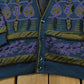 Vintage 1980s Akira Abstract Knit Cardigan Sweater Men's L