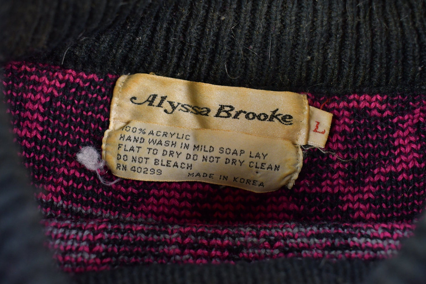 Vintage Alyssa Brooke Floral Rose Knitted Sweater Men's XL