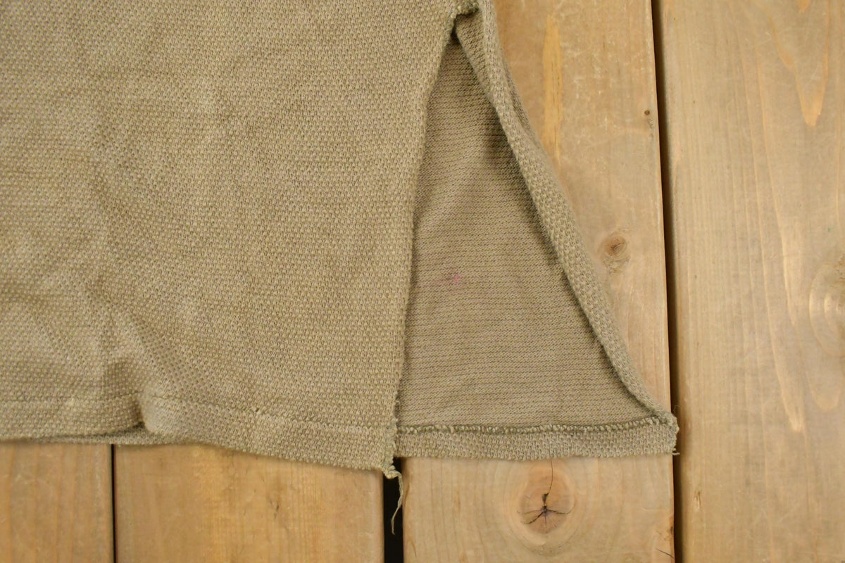Vintage 1950s Military Undershirt Henley Long Sleeve Shirt Men's Large