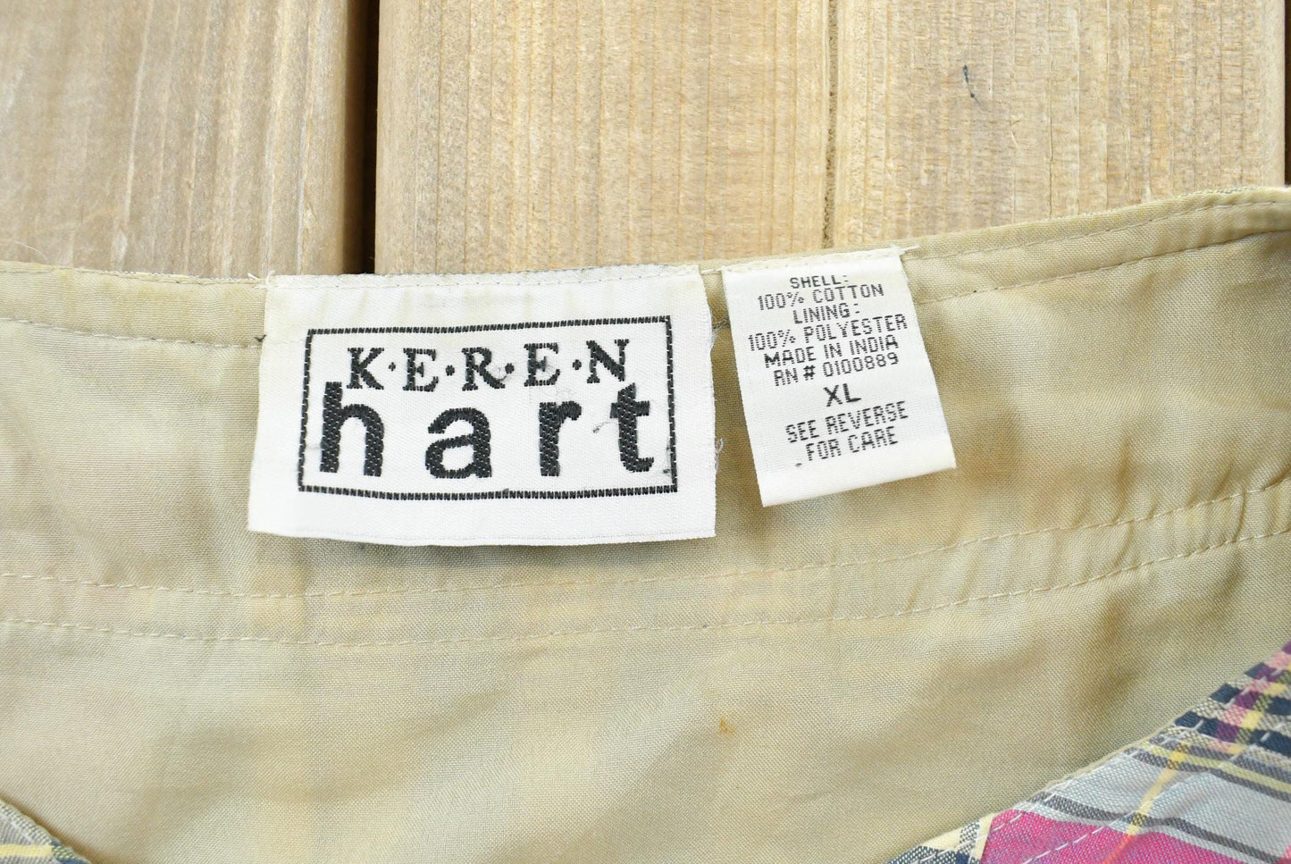 Vintage 1990s Keren Hart Patchwork Plaid Jacket Women's L